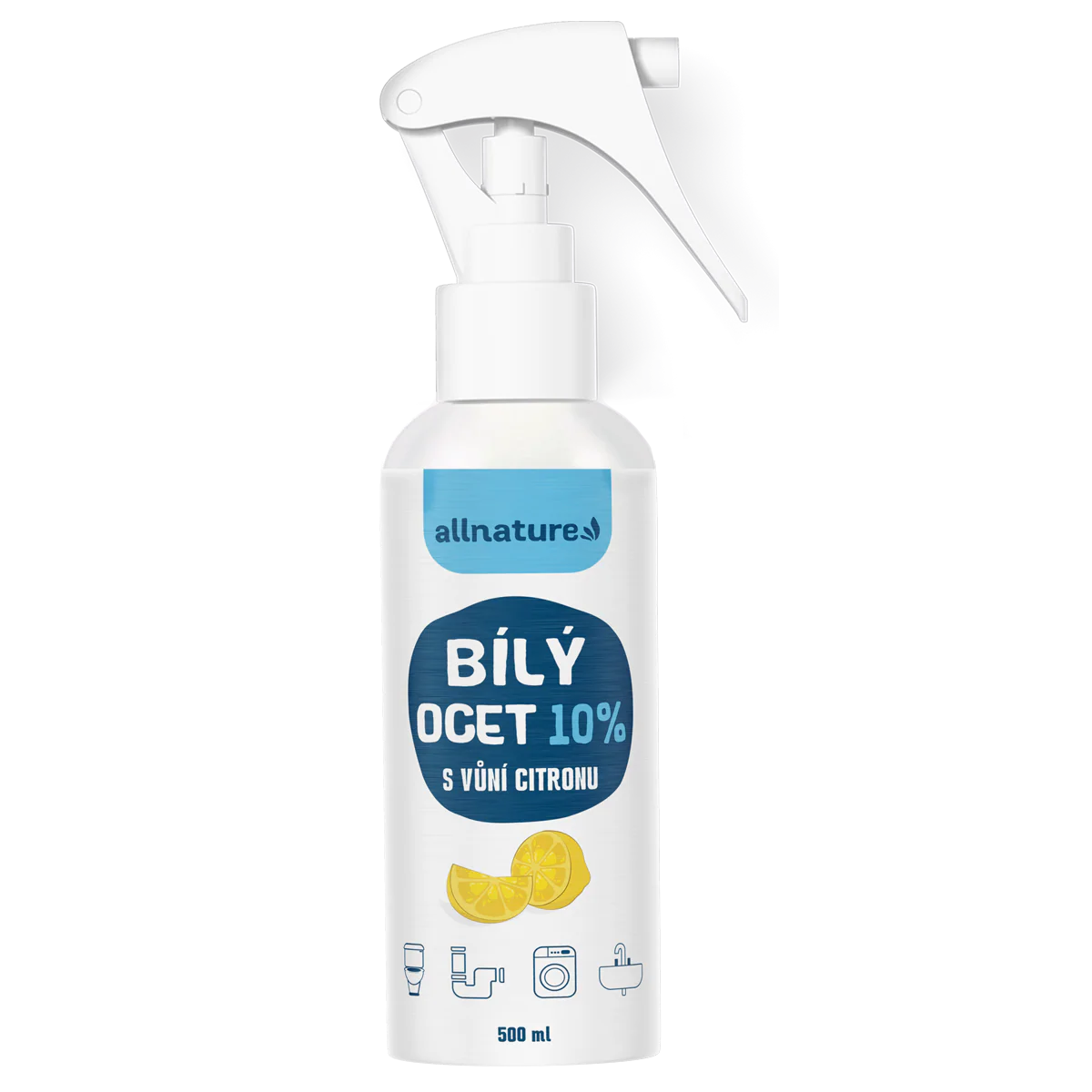 Allnature Bílý ocet sprej 10% s vůní citrónu