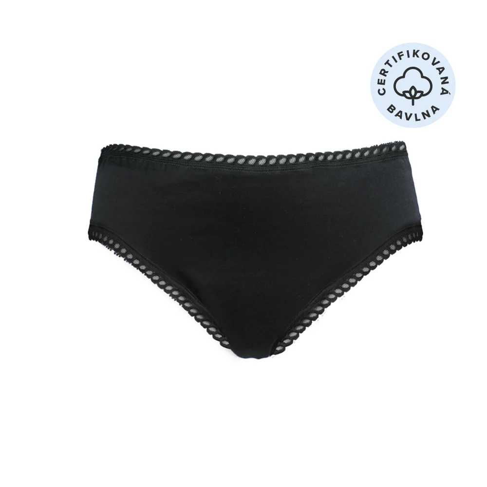 Anaé by Ecodis Menstruační kalhotky Panty na slabou menstruaci - černé