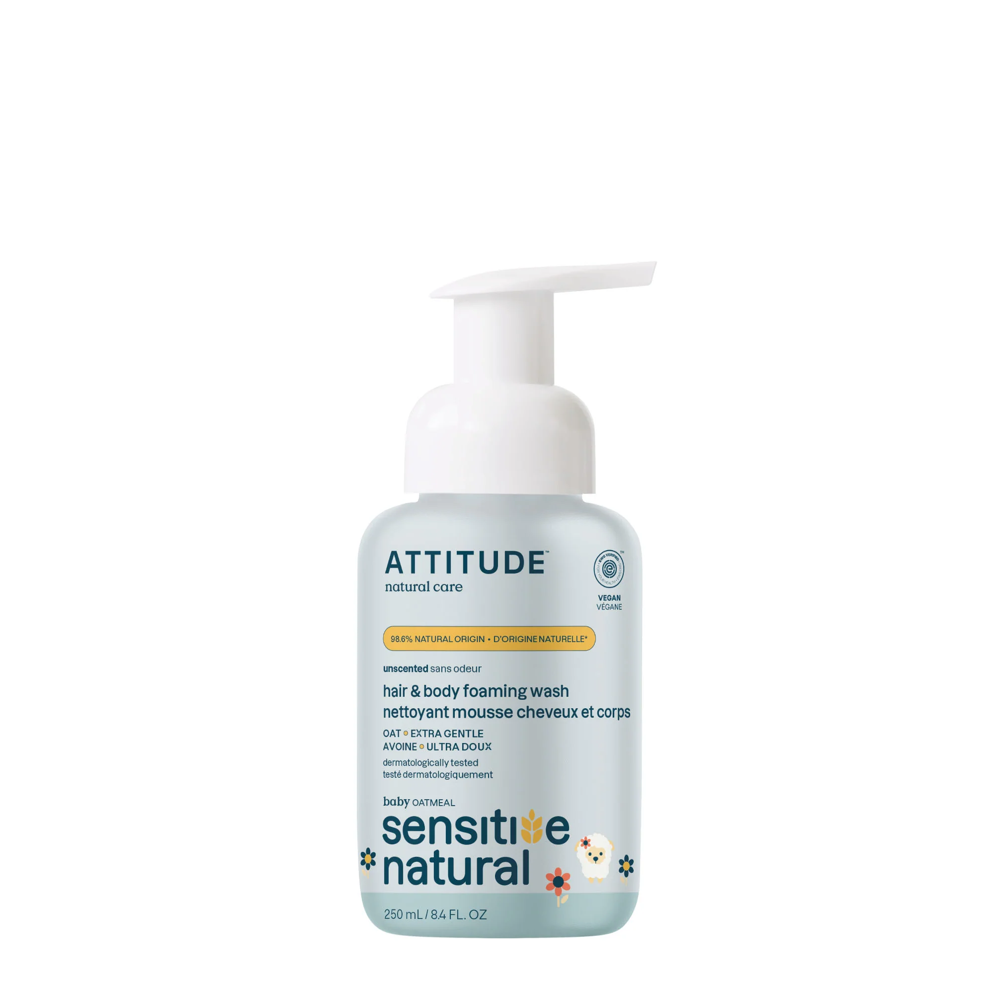 Attitude Dětská mycí pěna 2v1 s ovsem pro citlivou pokožku (250 ml)