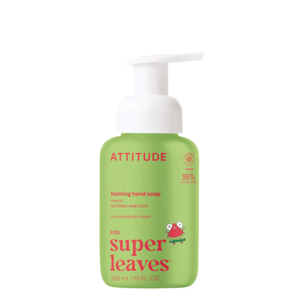 Attitude Dětské pěnivé mýdlo na ruce Super Leaves Kids s vůní melounu a kokosu (295 ml)