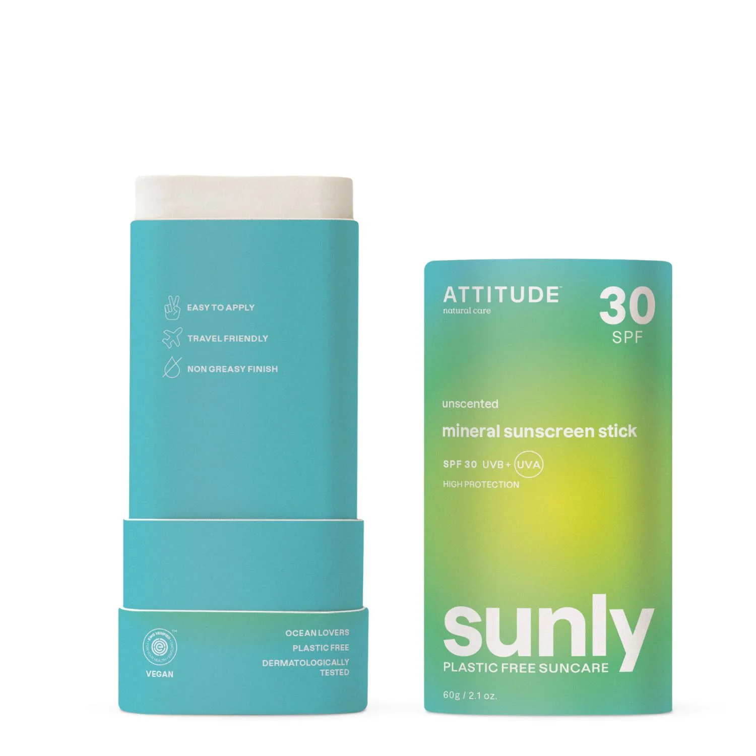 Attitude Opalovací krém v tyčince SPF 30 bez vůně - celé tělo (60 g)
