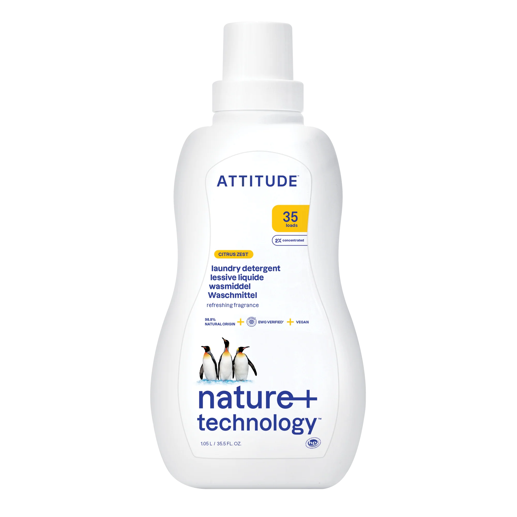 Attitude Prací gel s vůní citronové kůry (1050 ml)