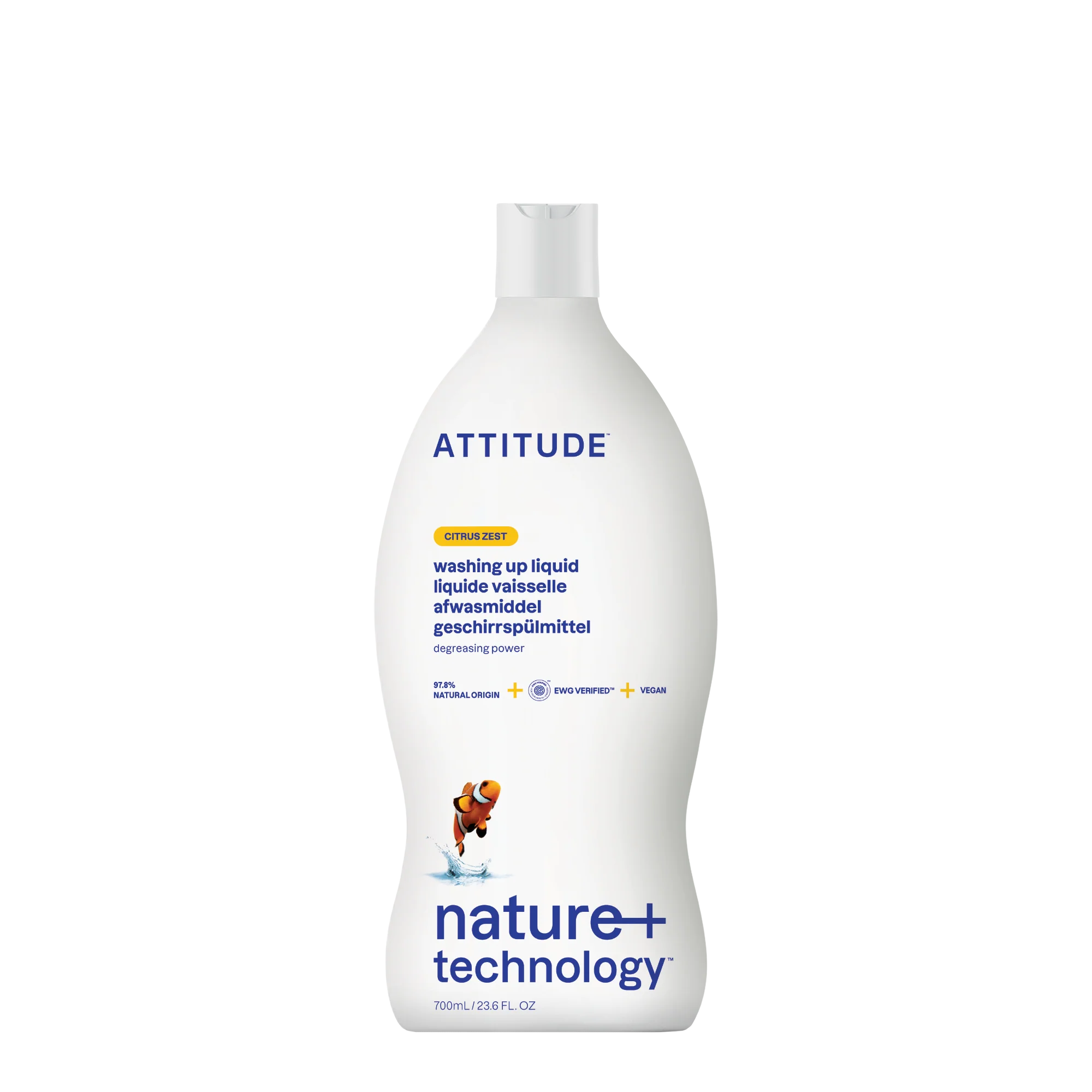 Attitude Prostředek na mytí nádobí s vůní citronové kůry (700 ml)