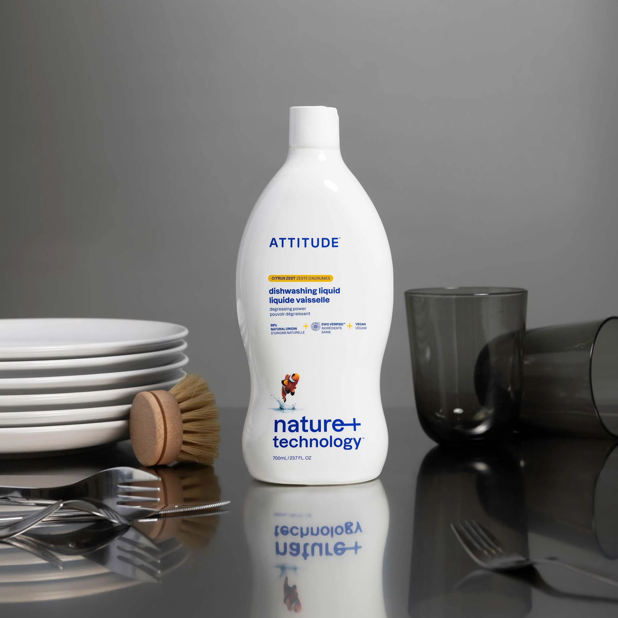 Attitude Prostředek na mytí nádobí s vůní citronové kůry (700 ml) - Image 3