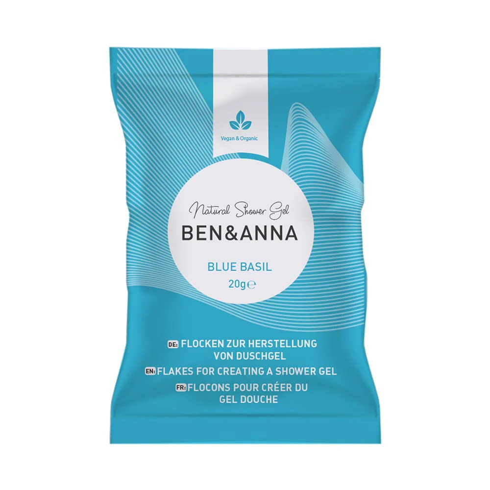 Ben & Anna Sprchový gel v prášku (2×20 g) - Blue Basil - Image 2
