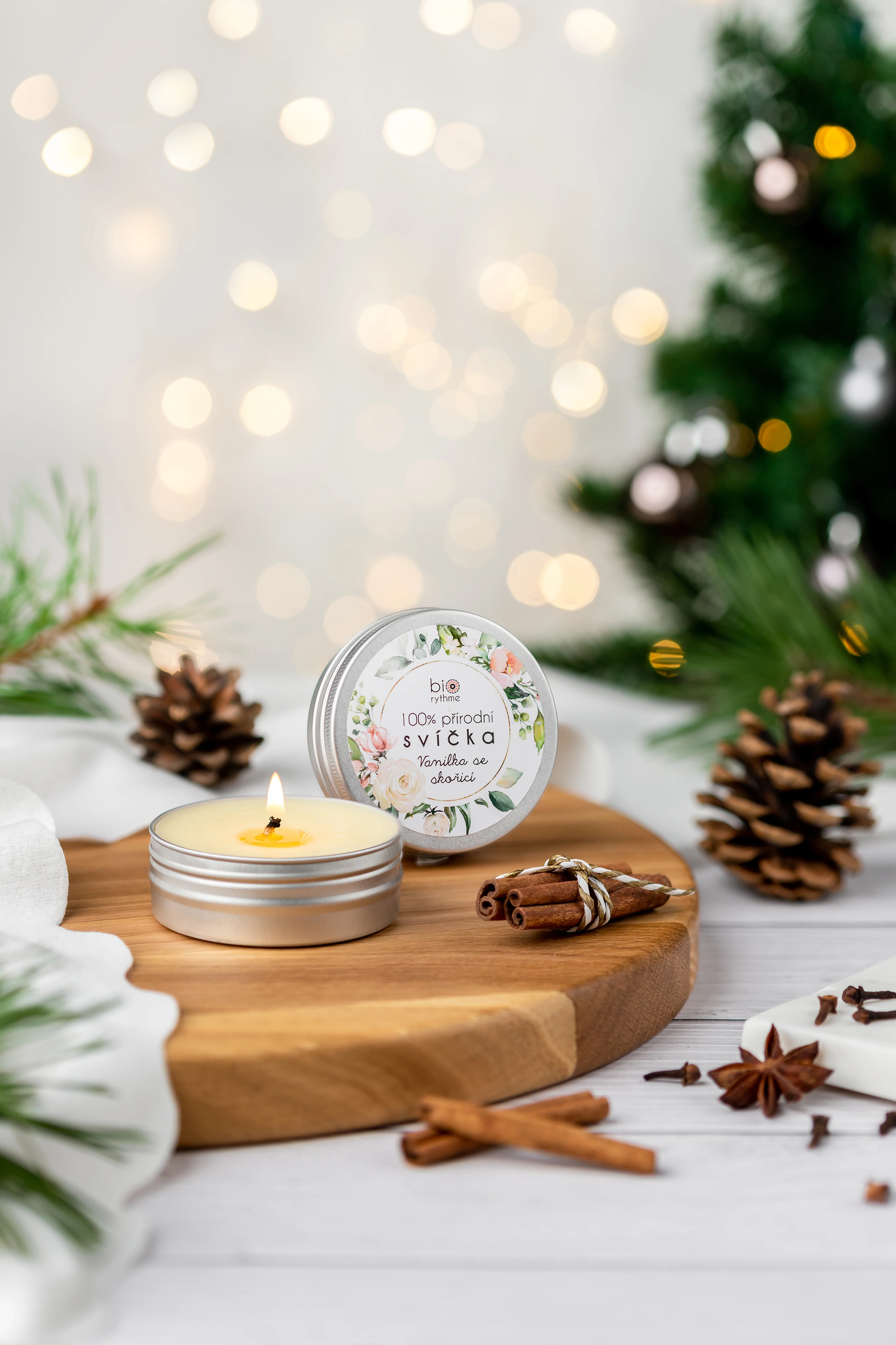 Biorythme Extravagantně přírodní svíčka - Vanilka se skořicí (70 g) - Image 4