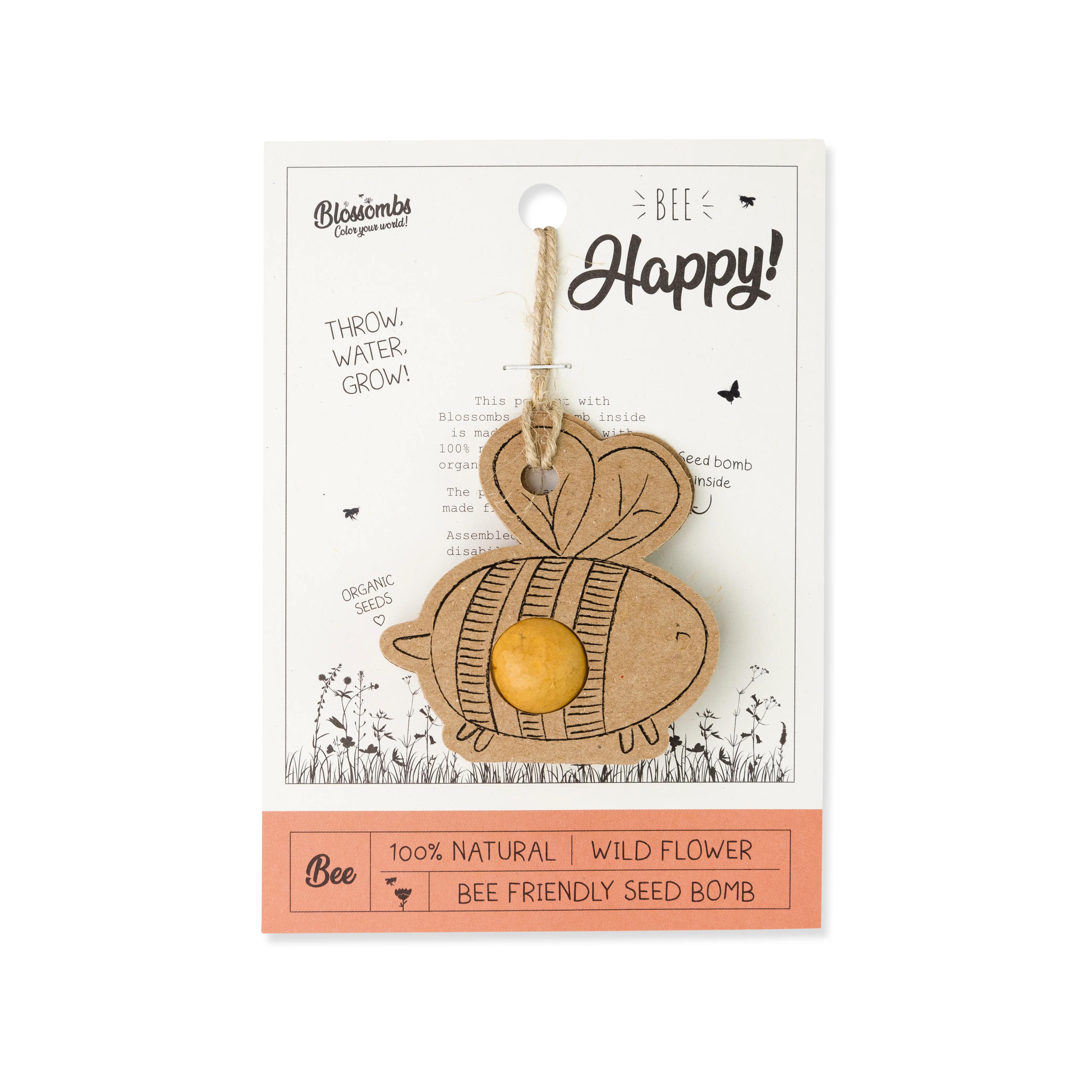 Blossombs Semínková bomba - Dárková dekorace "Bee happy" - Včelka (1 ks)
