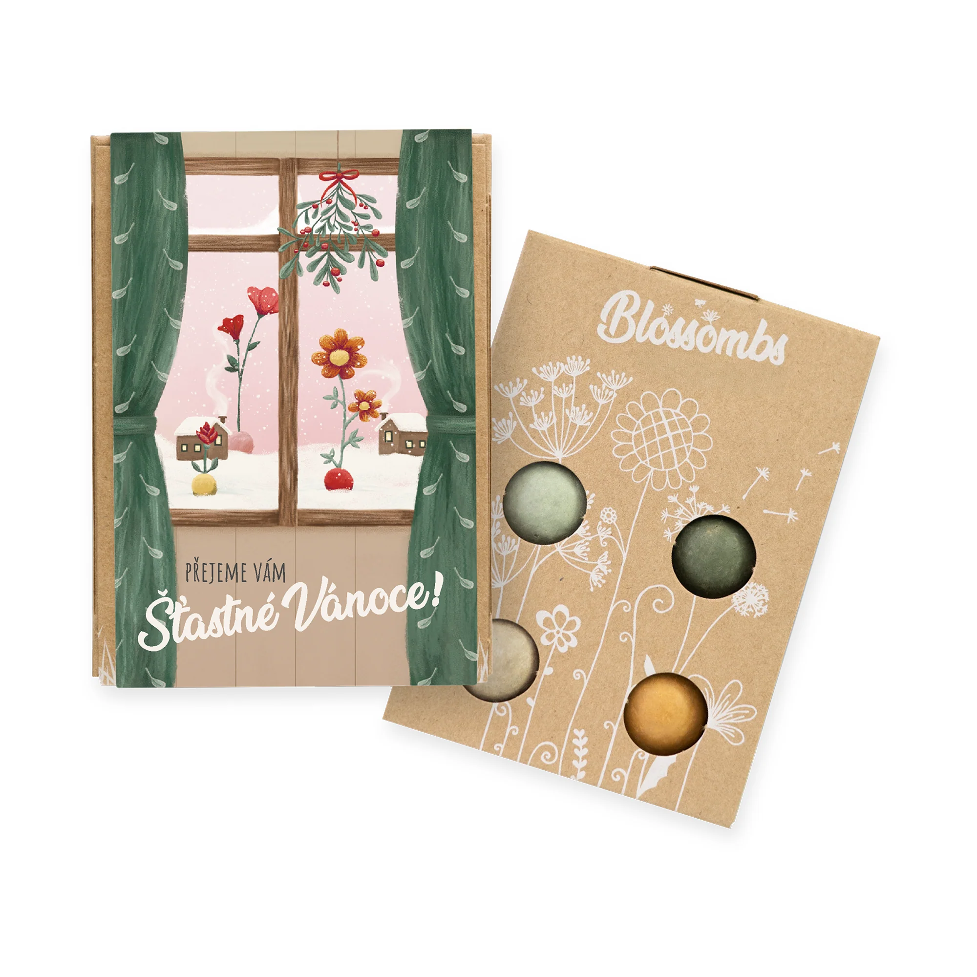 Blossombs Semínkové bomby - Dárková sada mini - Šťastné Vánoce (4 ks) - Image 2