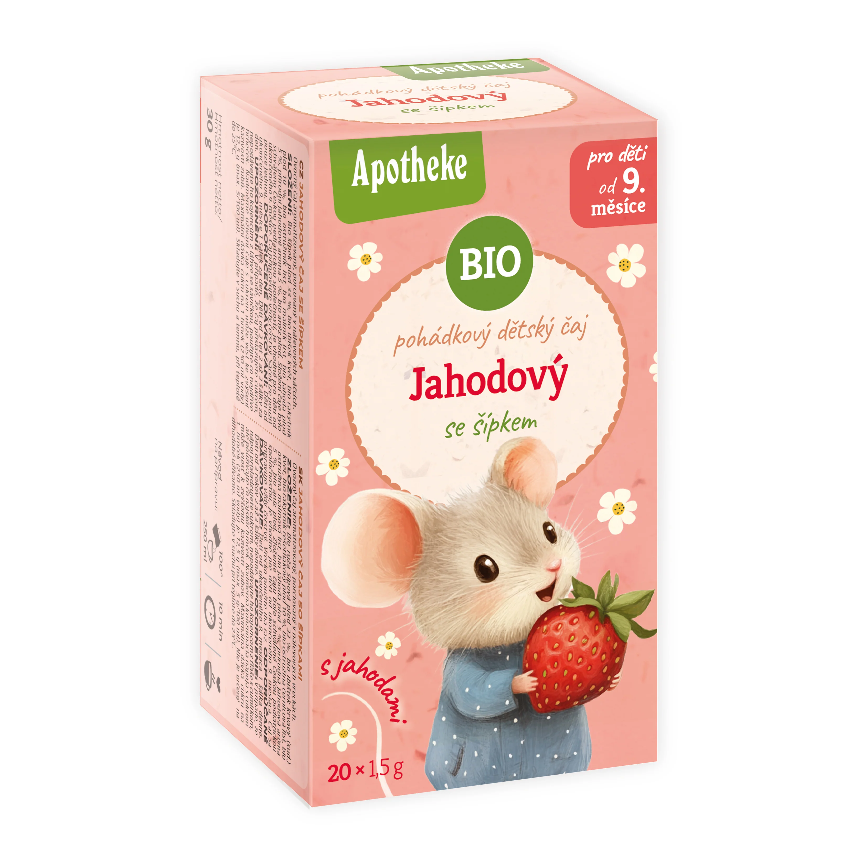 Apotheke Ovocný čaj dětský jahodový se šípkem BIO - nálevové sáčky (20 x 1,5 g)