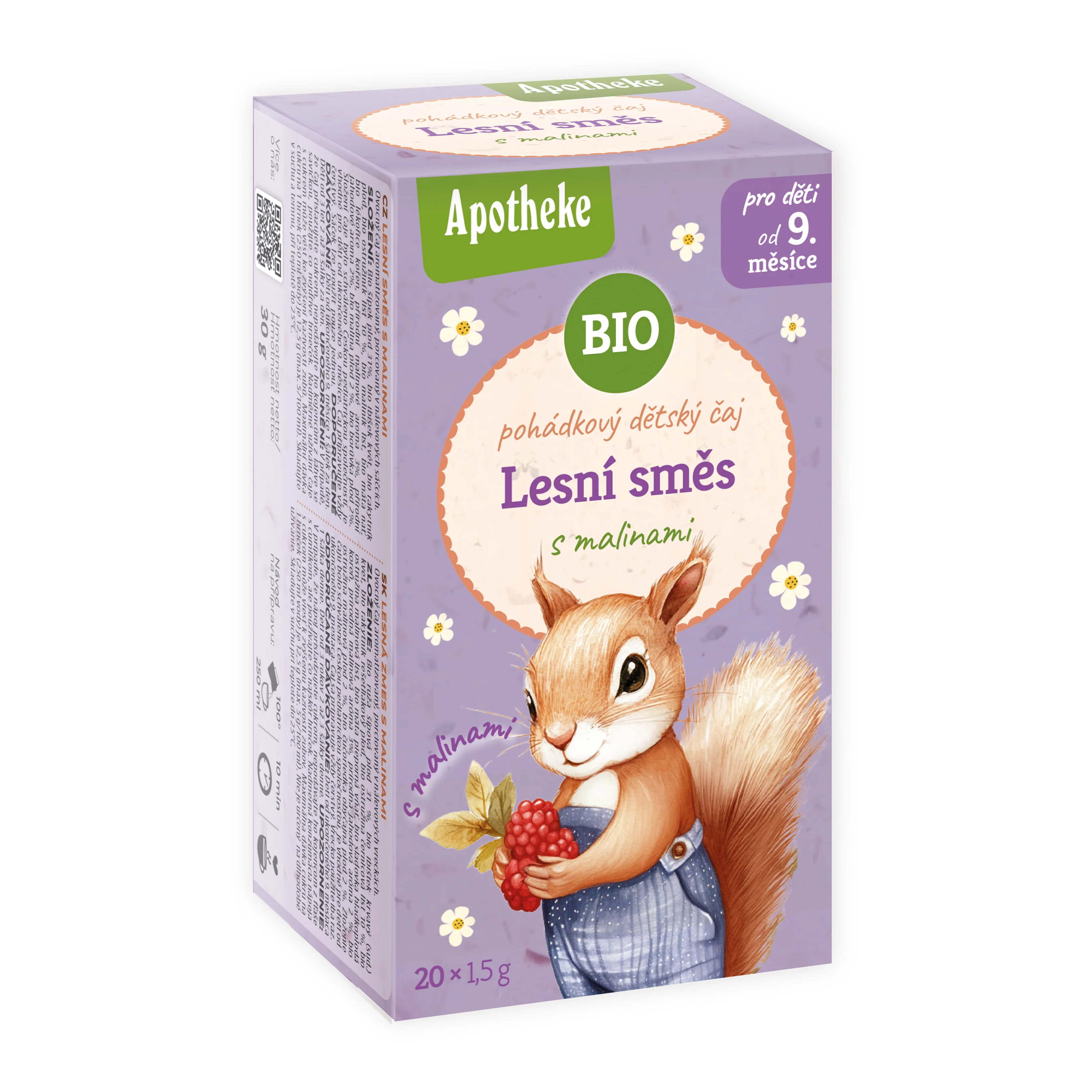 Apotheke Ovocný čaj dětský Lesní směs s malinou BIO - nálevové sáčky (20 x 1,5 g)