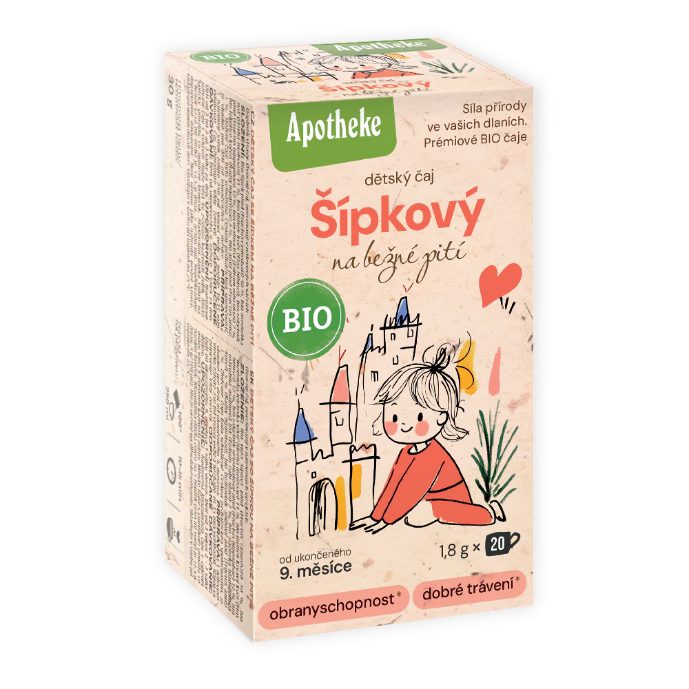 Apotheke Bylinný čaj dětský šípkový pro každý den BIO - nálev. sáčky (20 x 1,8 g)