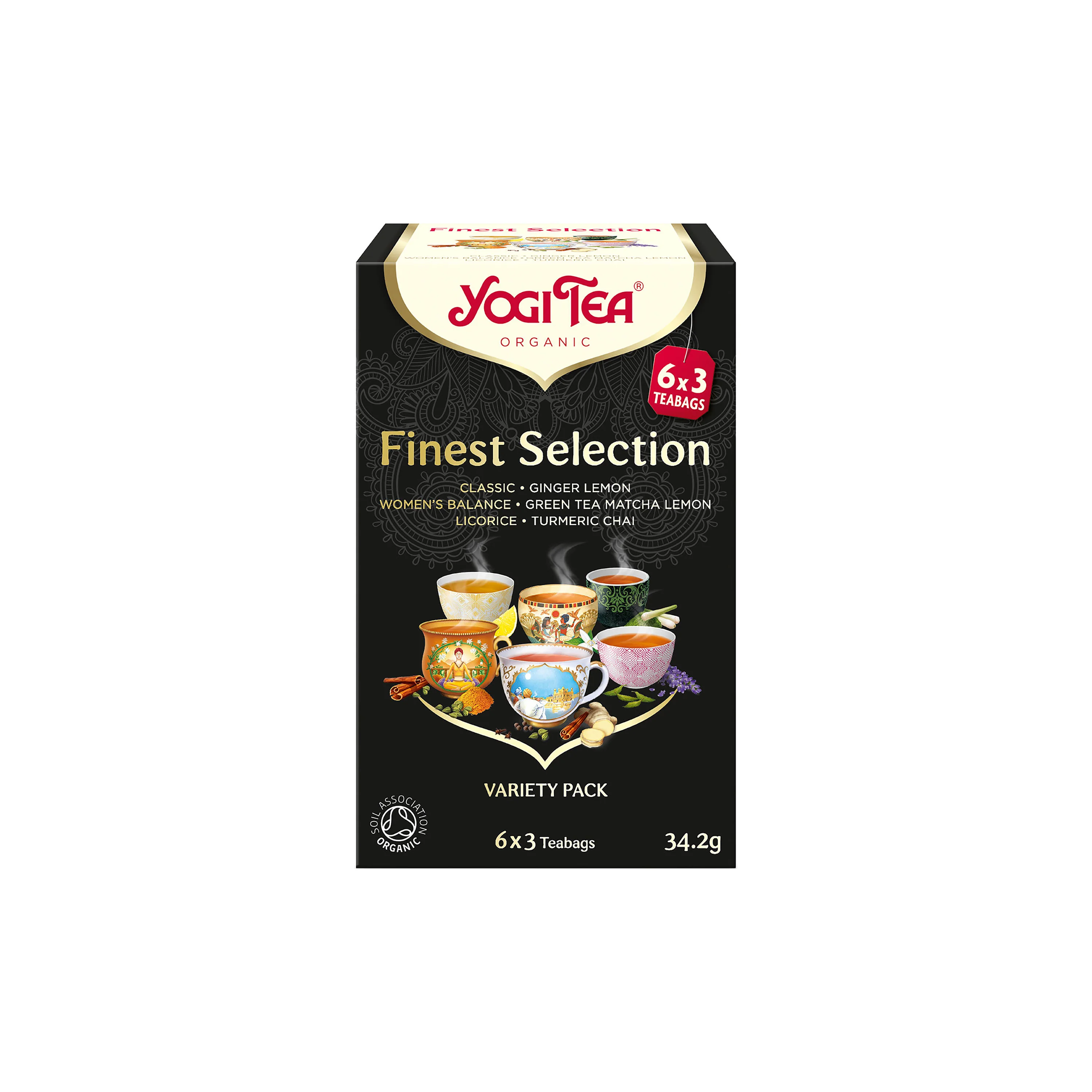 Yogi Tea Degustační sada nejoblíbenějších čajů BIO - 6 x 3 ks (34,2 g)