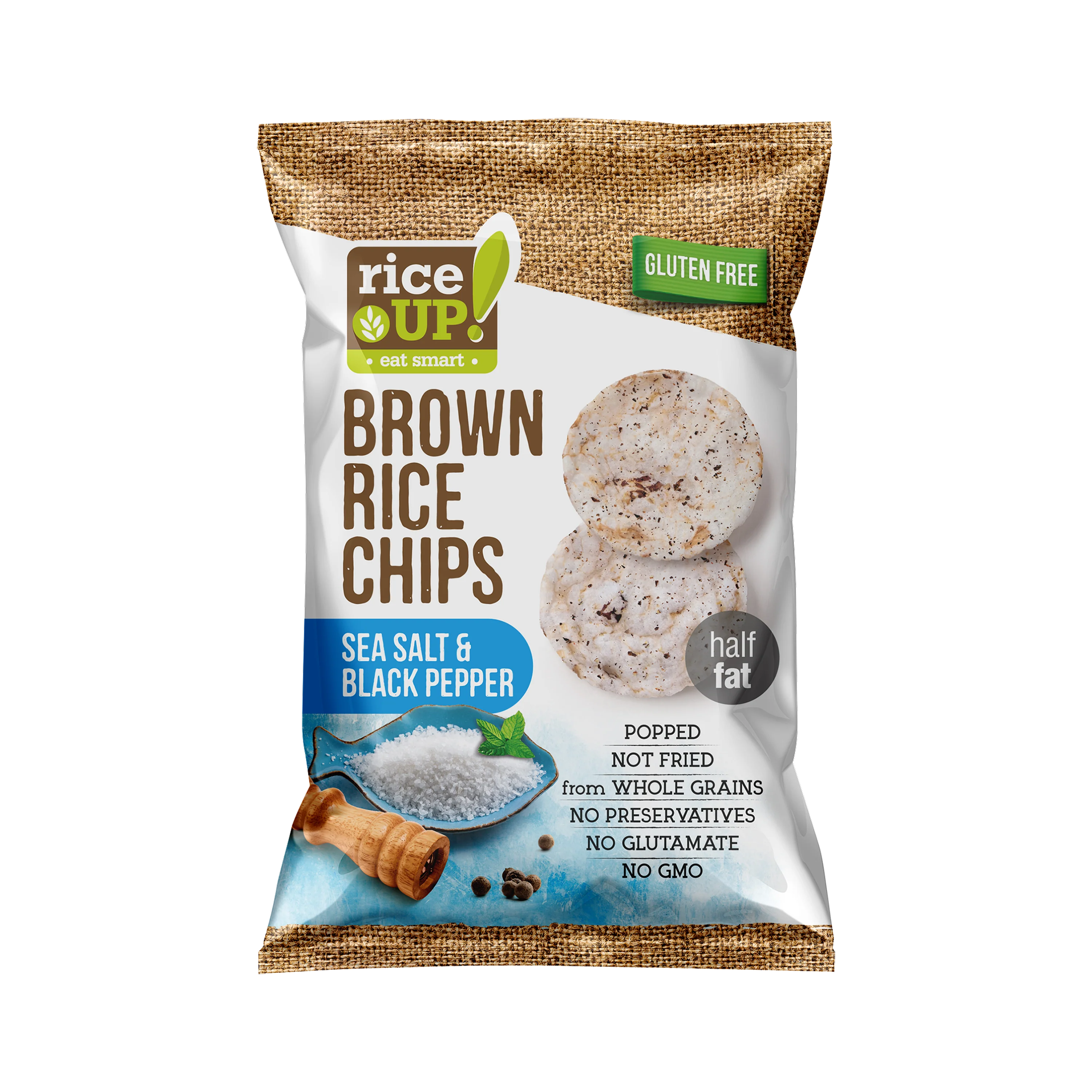 Chipsy rýžové sůl a pepř 60 g   RICE UP