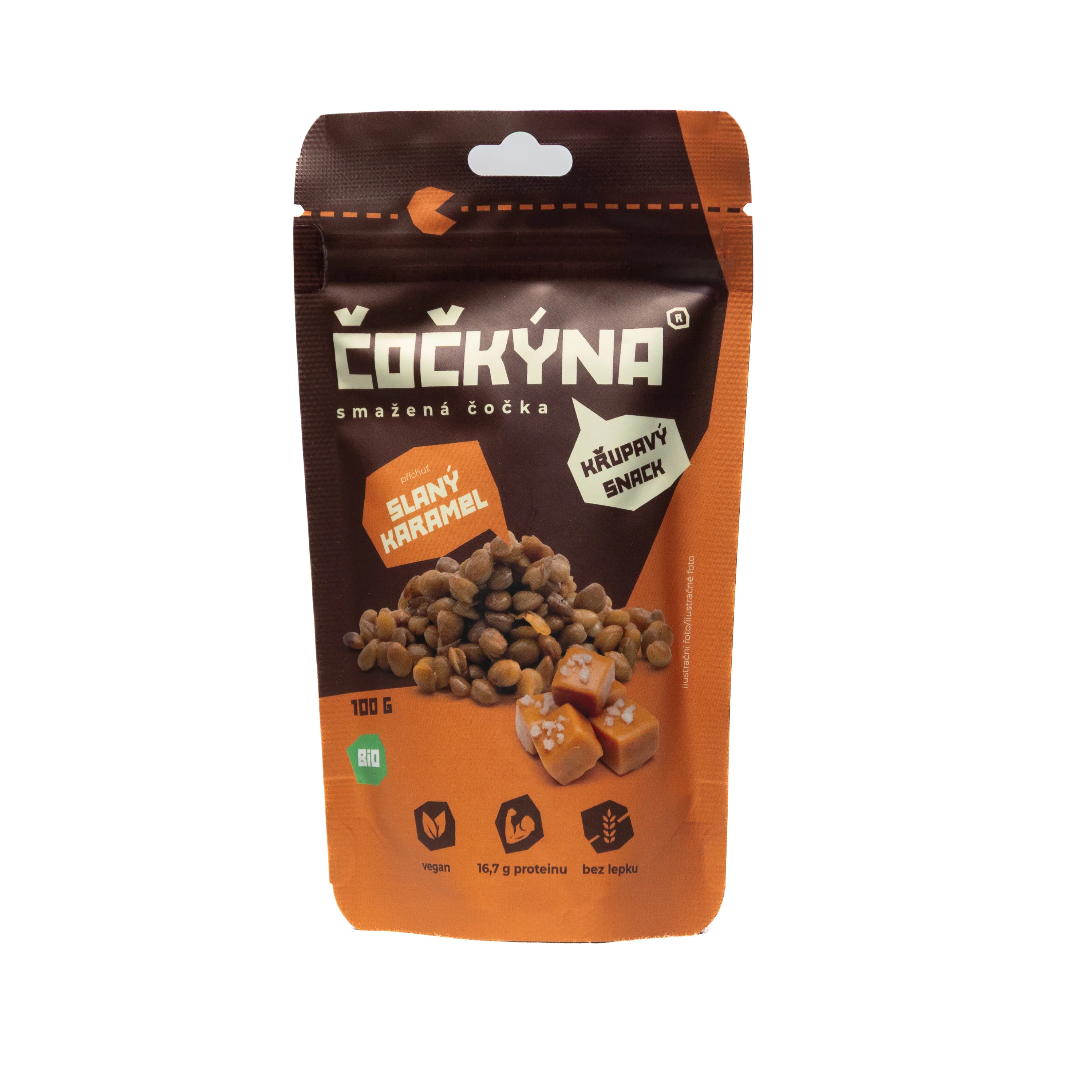 Čočkýna Čočka smažená - slaný karamel BIO (100 g)