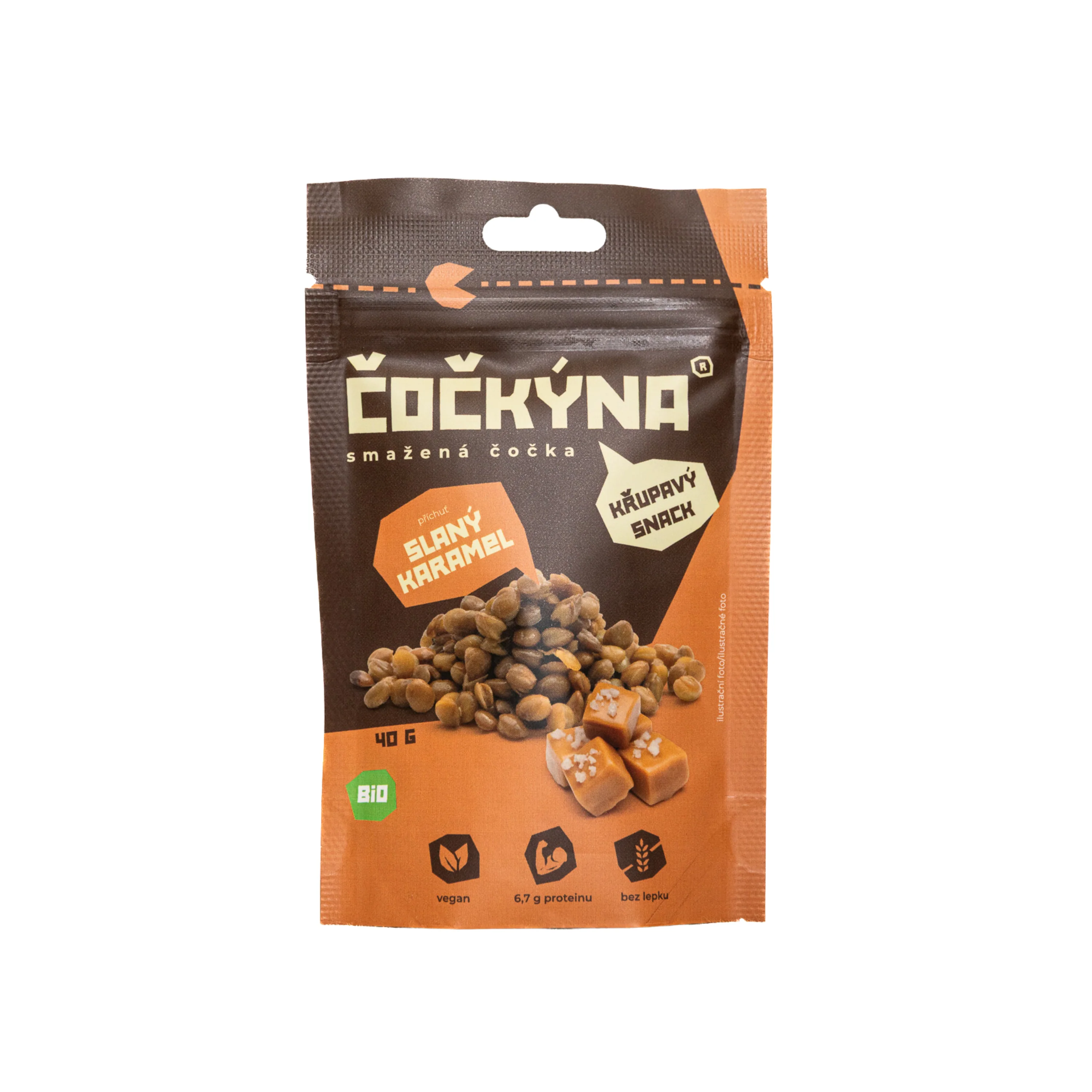 Čočkýna Čočka smažená - slaný karamel BIO (40 g)