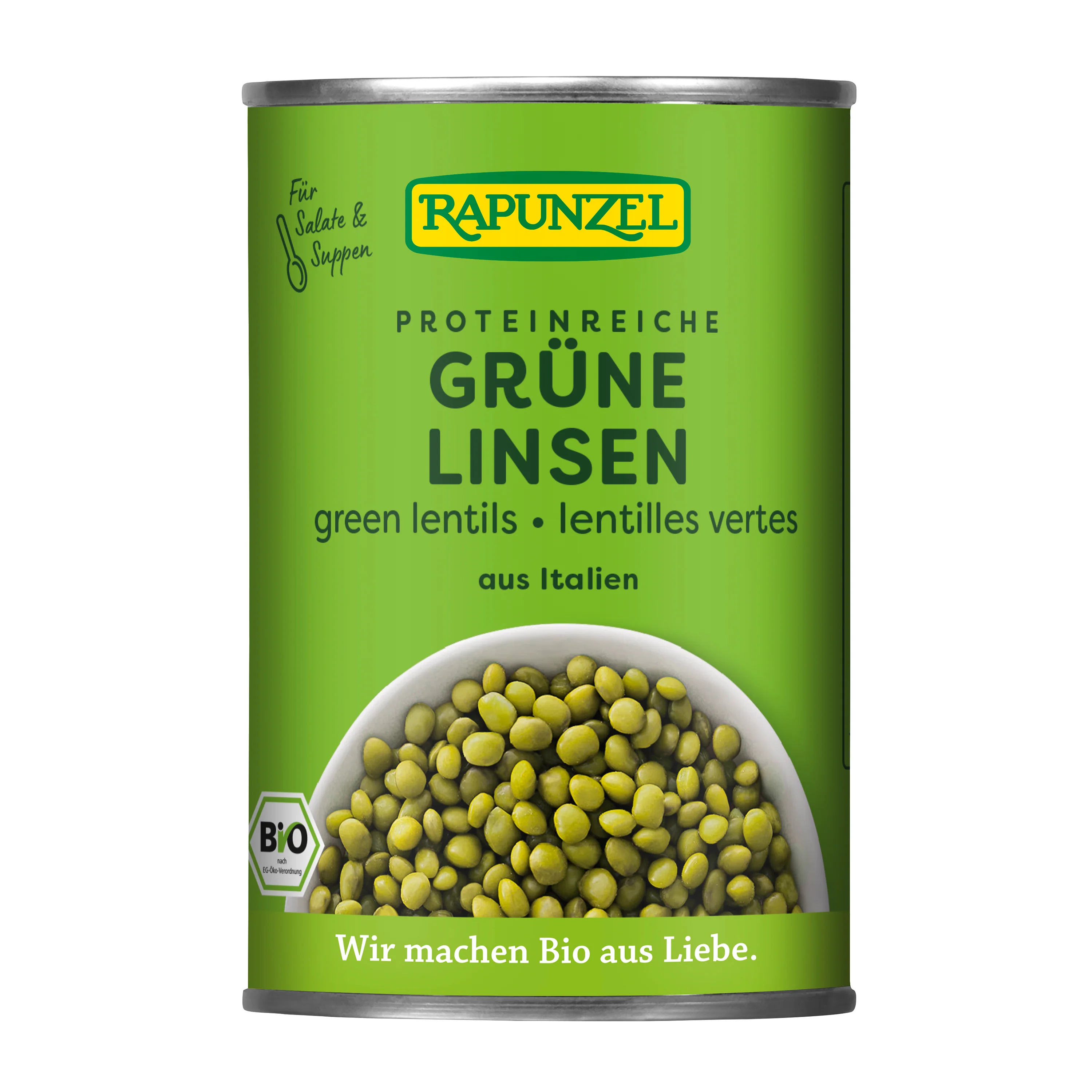 Čočka zelená sterilovaná 400 g BIO   RAPUNZEL