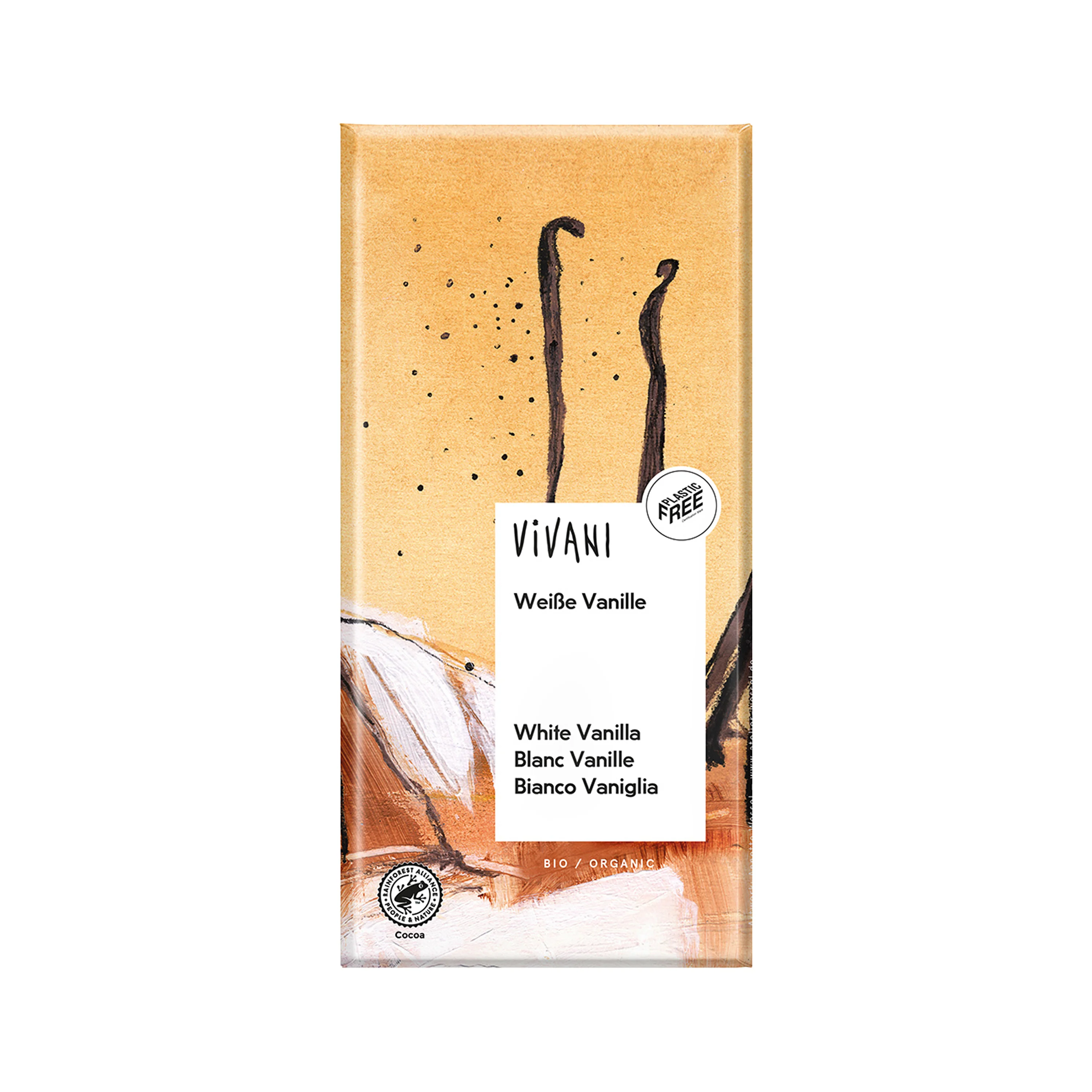 Vivani Čokoláda bílá s vanilkou BIO (80 g)