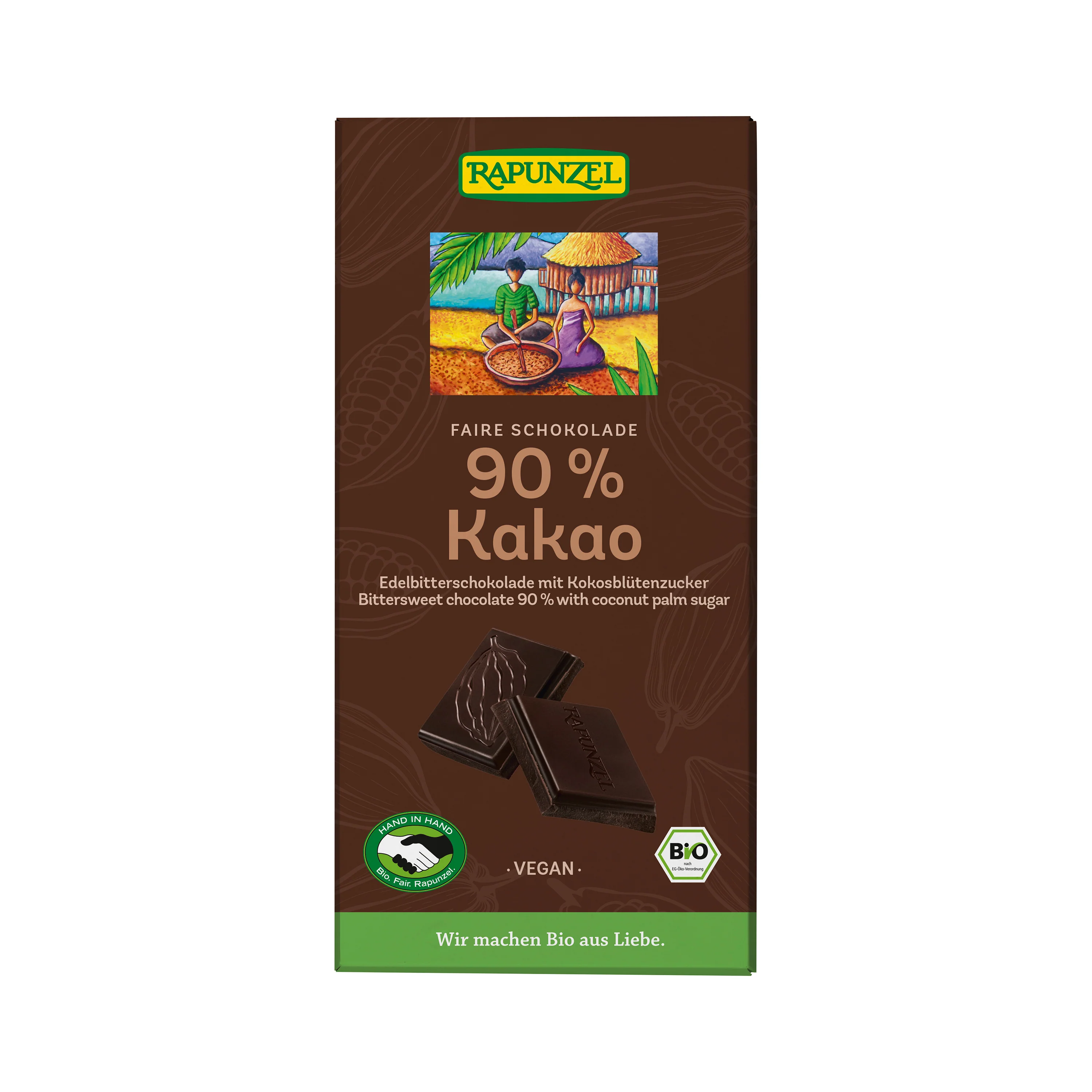 Čokoláda hořká 90 % s kokosovým cukrem 80 g BIO RAPUNZEL