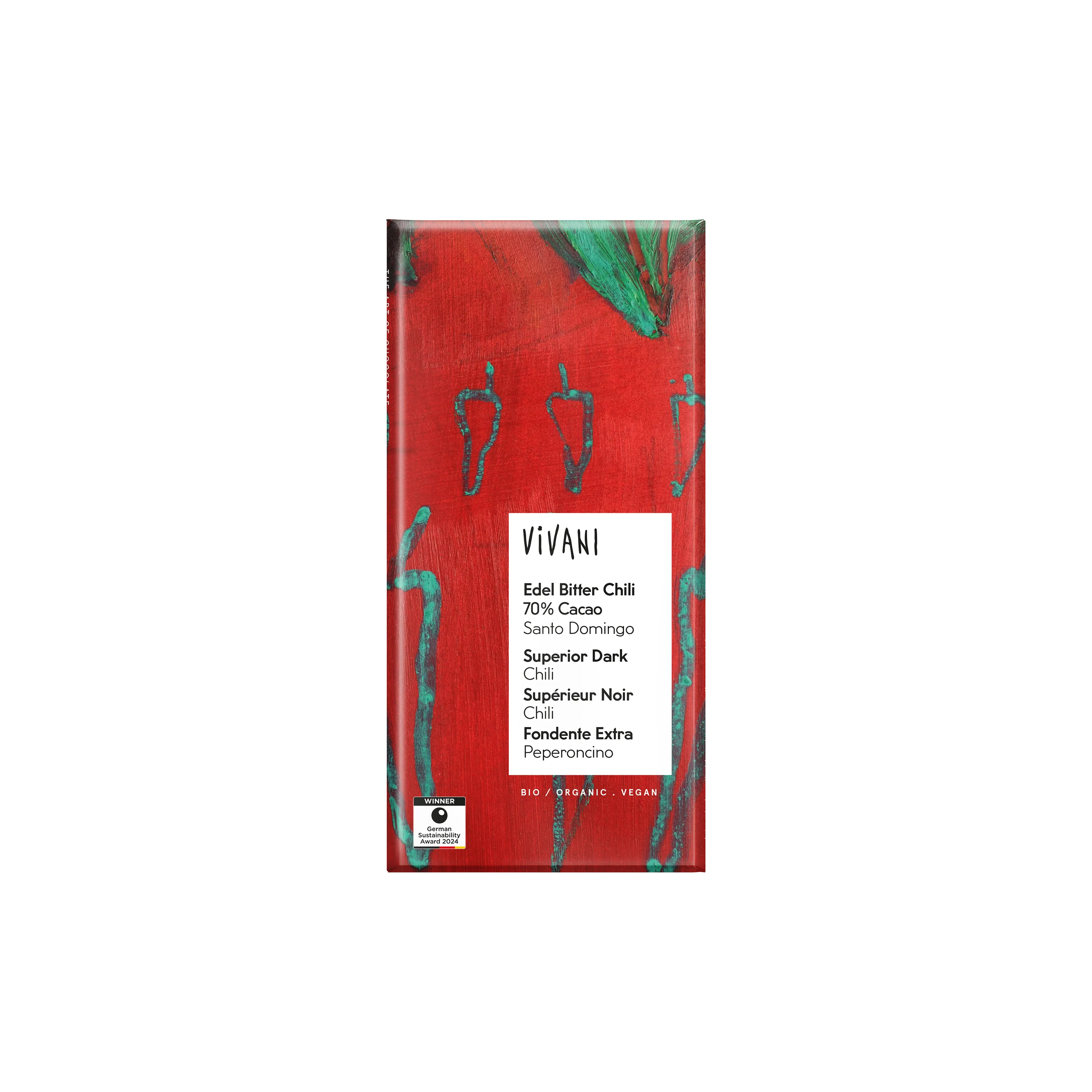 Vivani Čokoláda hořká s chilli 70 % BIO (80 g)