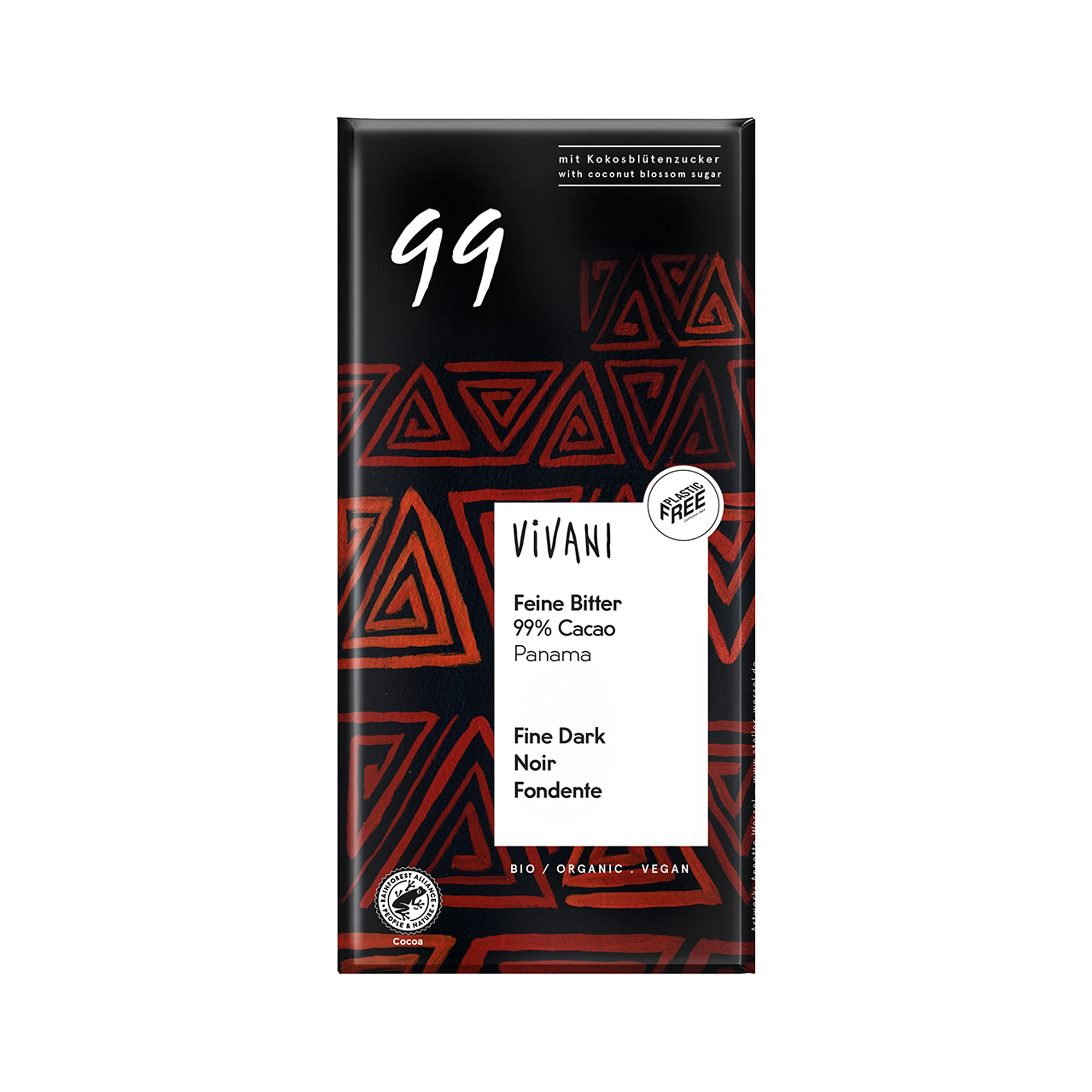 Vivani Čokoláda hořká s kokosovým cukrem 99 % BIO (80 g)