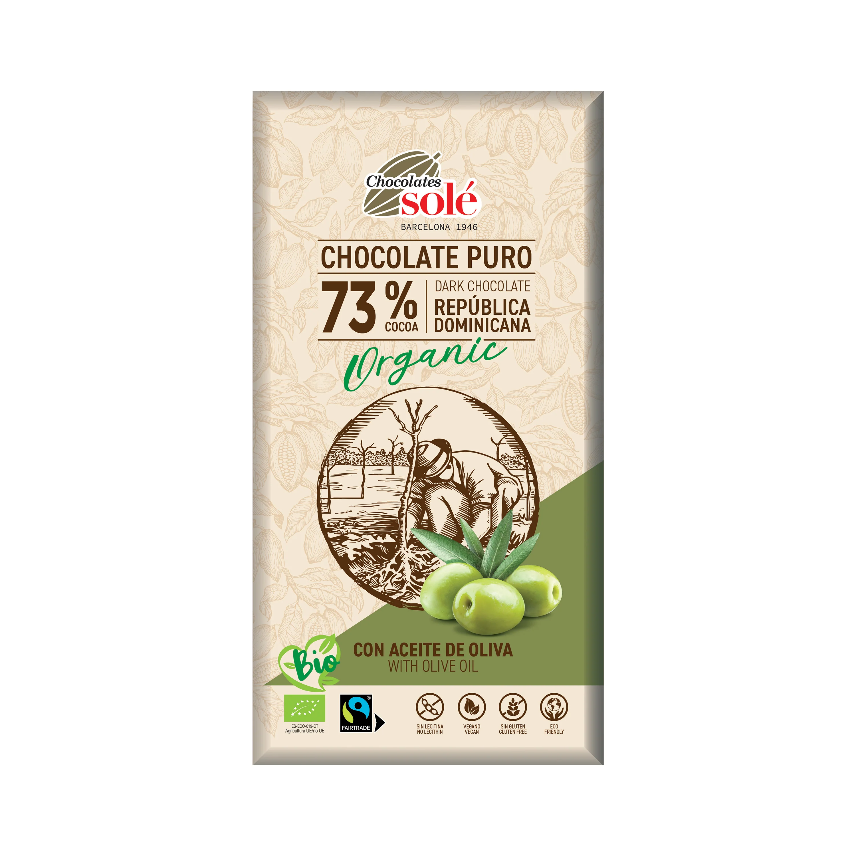 Čokoláda hořká s olivovým olejem 100 g BIO   SOLÉ