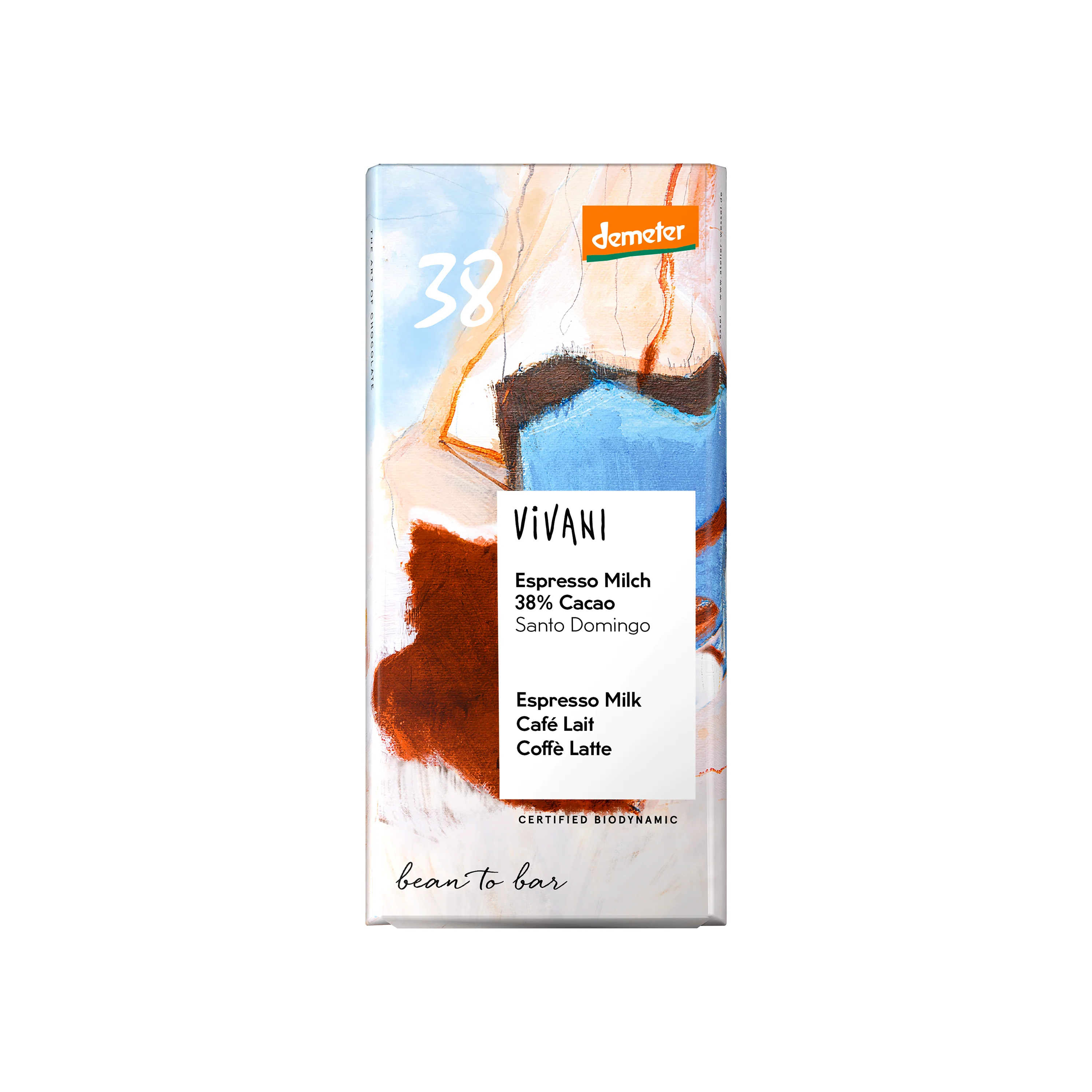 Vivani Čokoláda mléčná Espresso Milk 38 % BIO (90 g)
