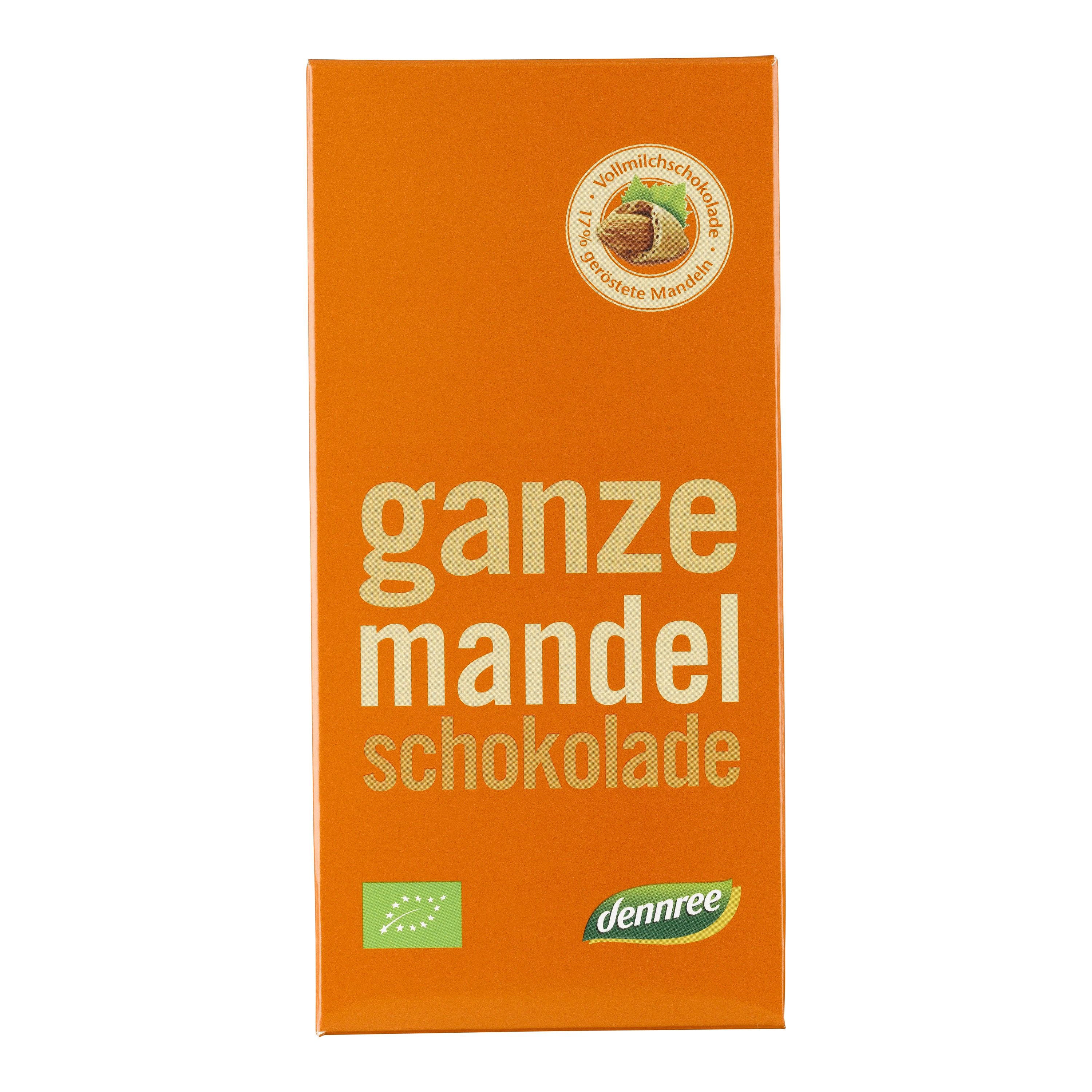 Dennree Čokoláda mléčná s praženými mandlemi BIO (100 g)