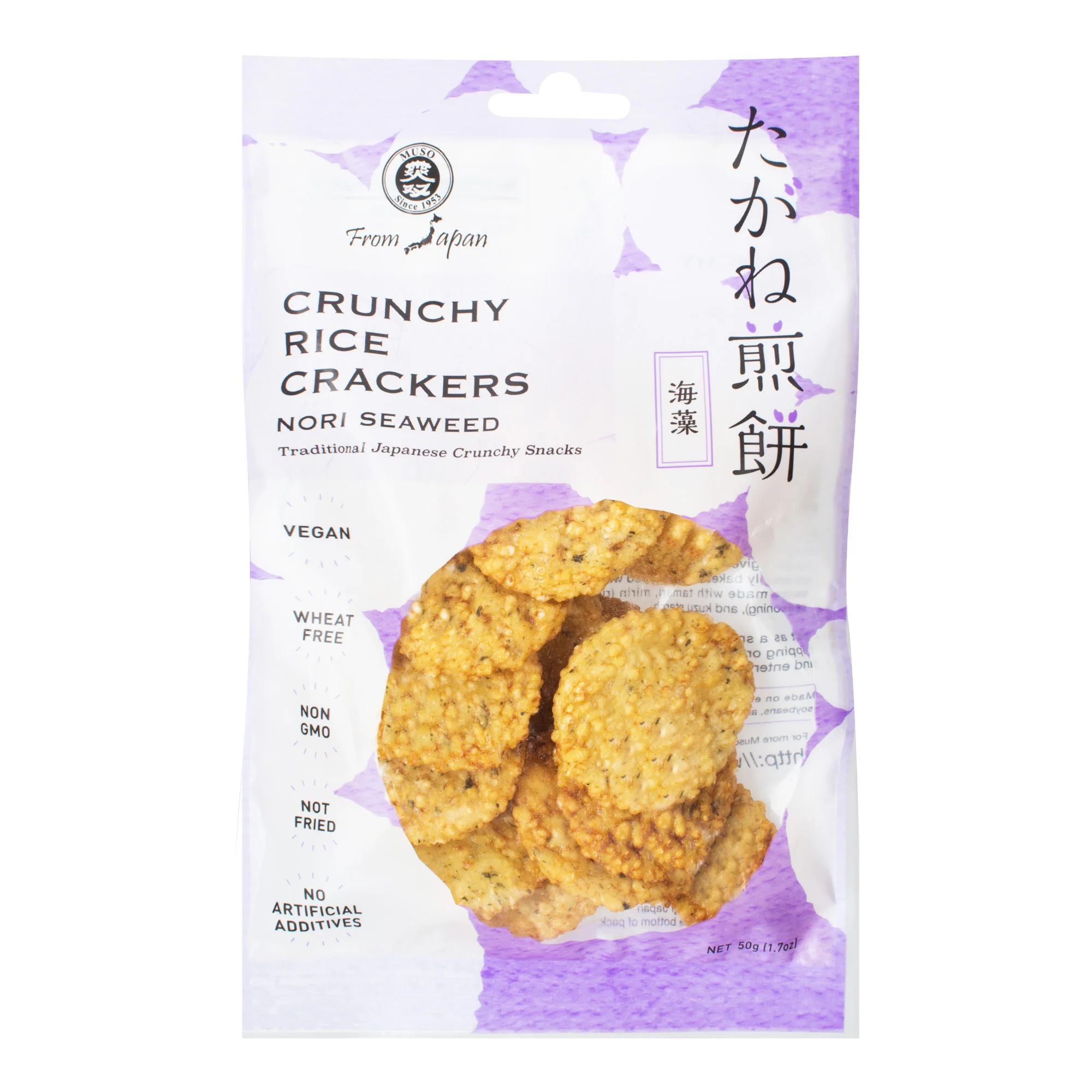 Muso Crackery rýžové s řasou Nori (50 g)