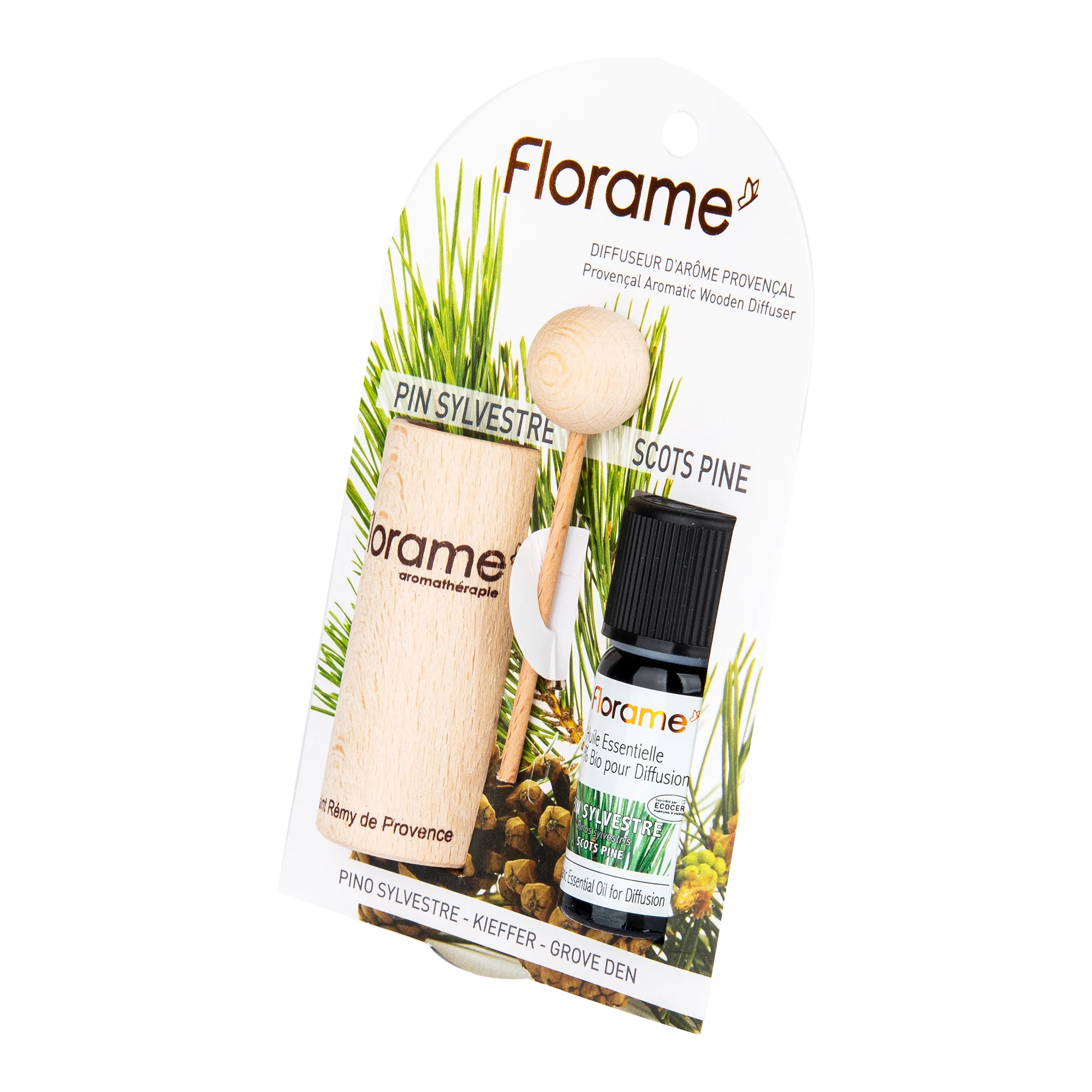 Difuzér provensálský dřevěný + éterický olej Borovice 10 ml BIO FLORAME - Image 2