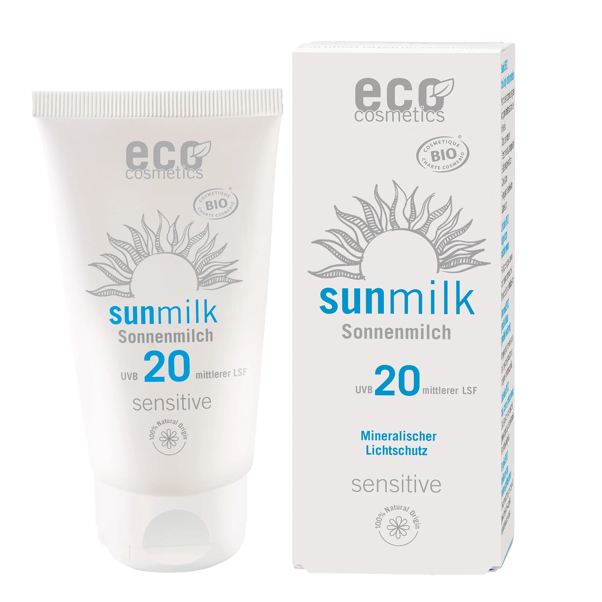 Eco Cosmetics Opalovací mléko SPF 20 Sensitive BIO (75 ml)