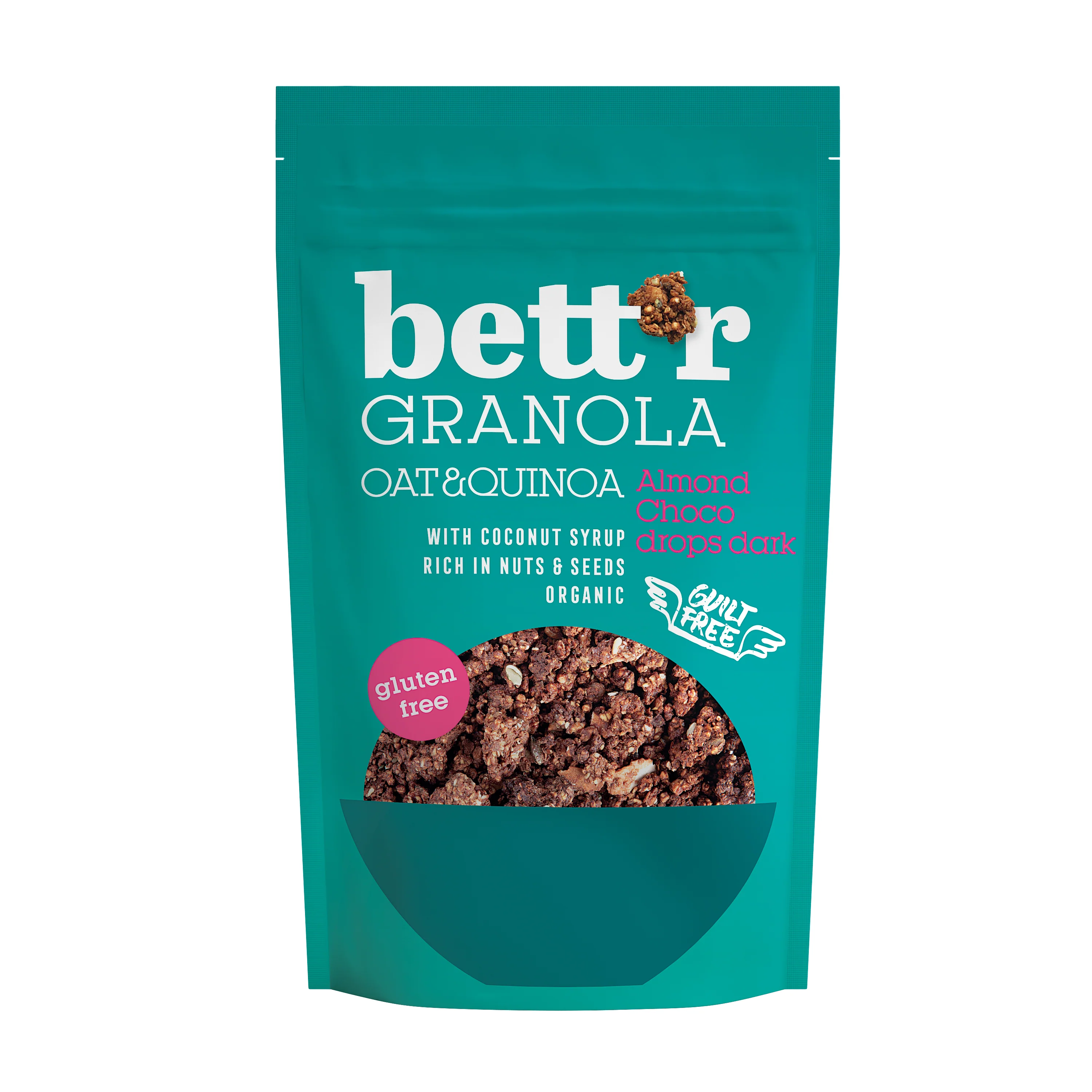 Granola s mandlemi a čokoládovými pecičkami bezlepková 300 g BIO   BETT´R