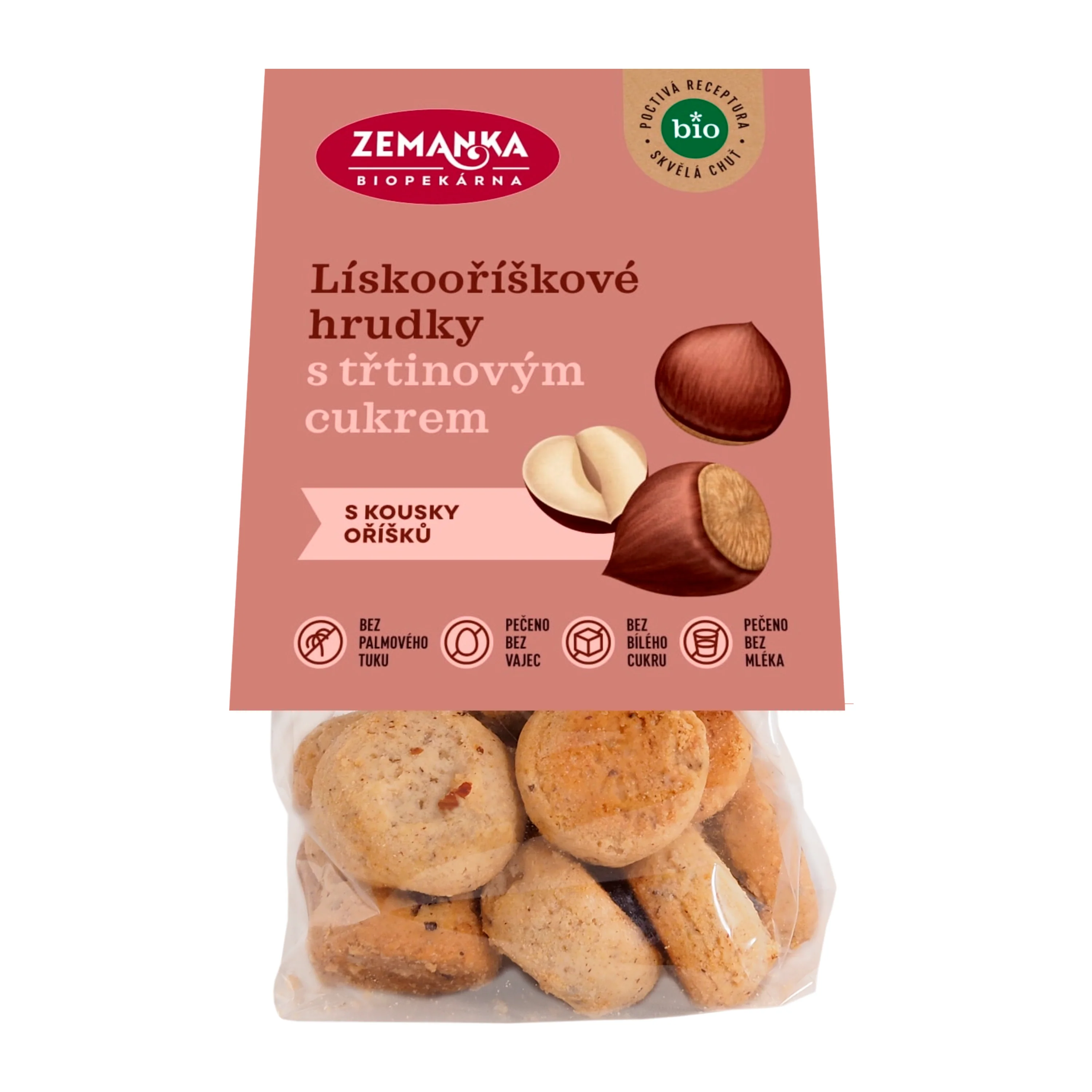 Zemanka Lískooříškové hrudky s třtinovým cukrem BIO (100 g)