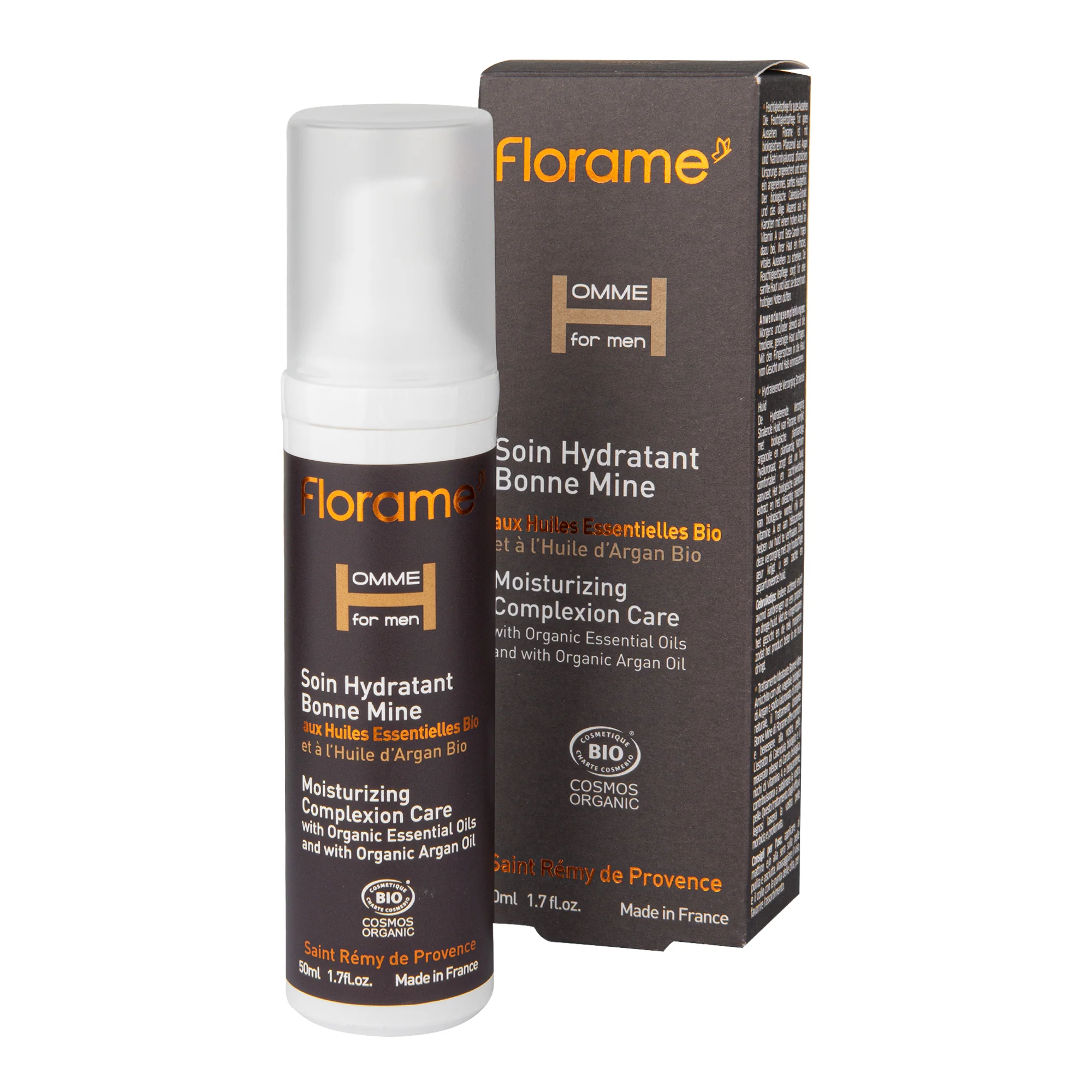 Hydratační péče o pleť HOMME s arganovým olejem 50 ml BIO FLORAME - Image 2