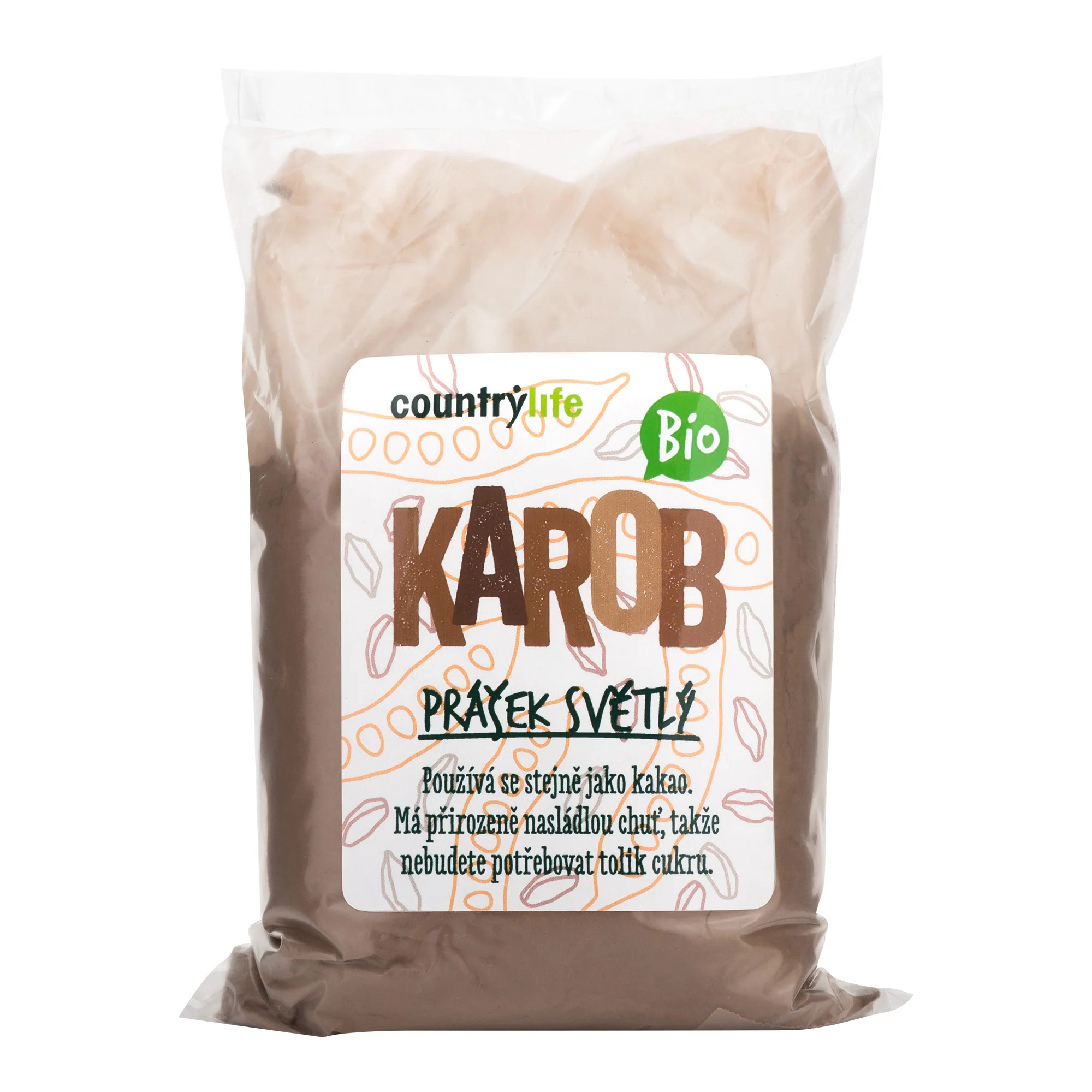 Karobový prášek světlý 500 g BIO   COUNTRY LIFE