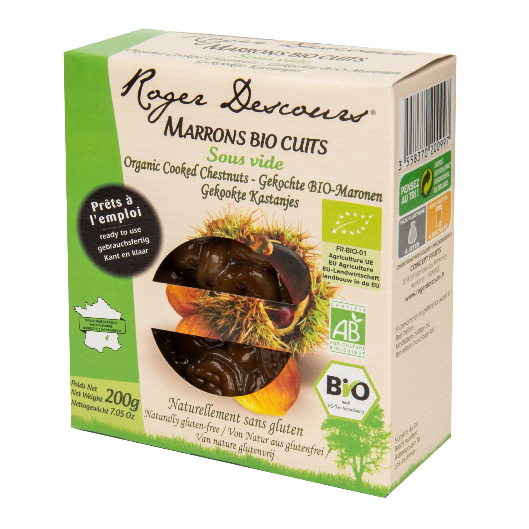 Roger Descours Kaštany loupané vařené - vakuované BIO (200 g) - Image 2