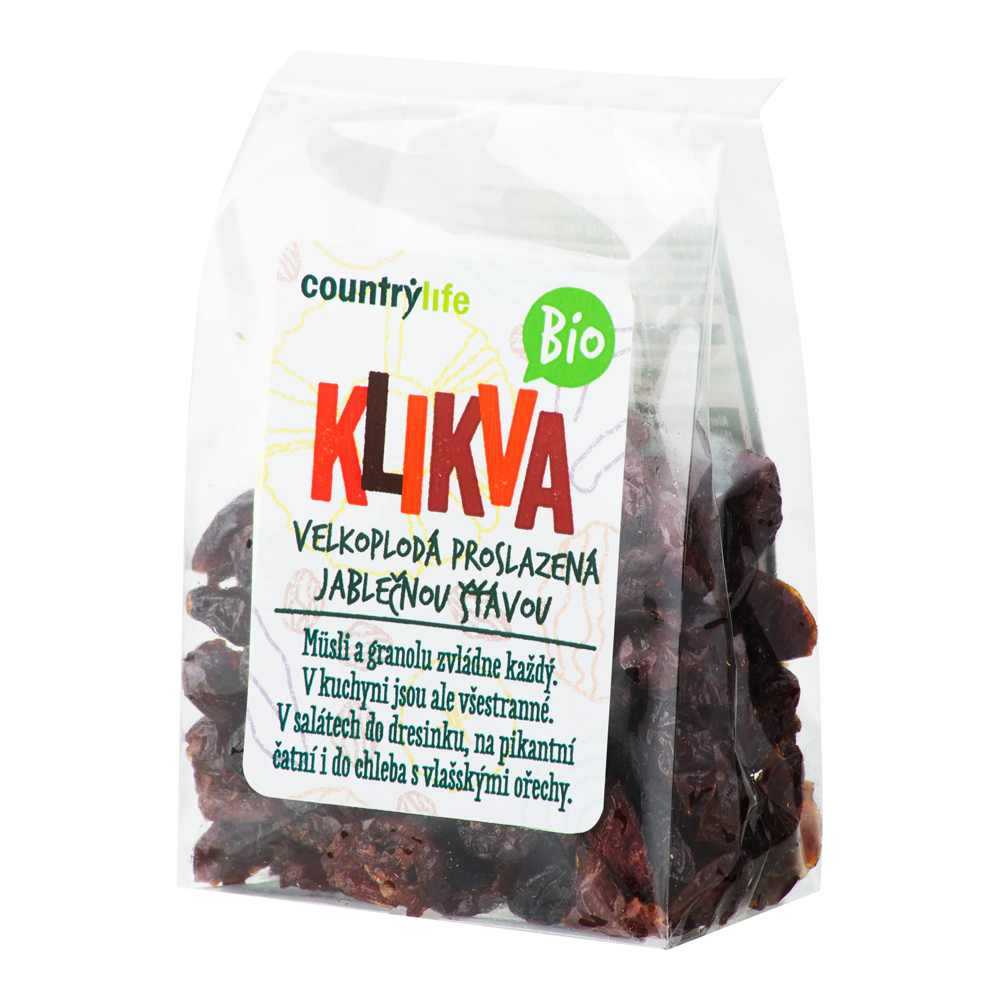Klikva velkoplodá proslazená jablečnou šťávou 100 g BIO   COUNTRY LIFE - Image 2