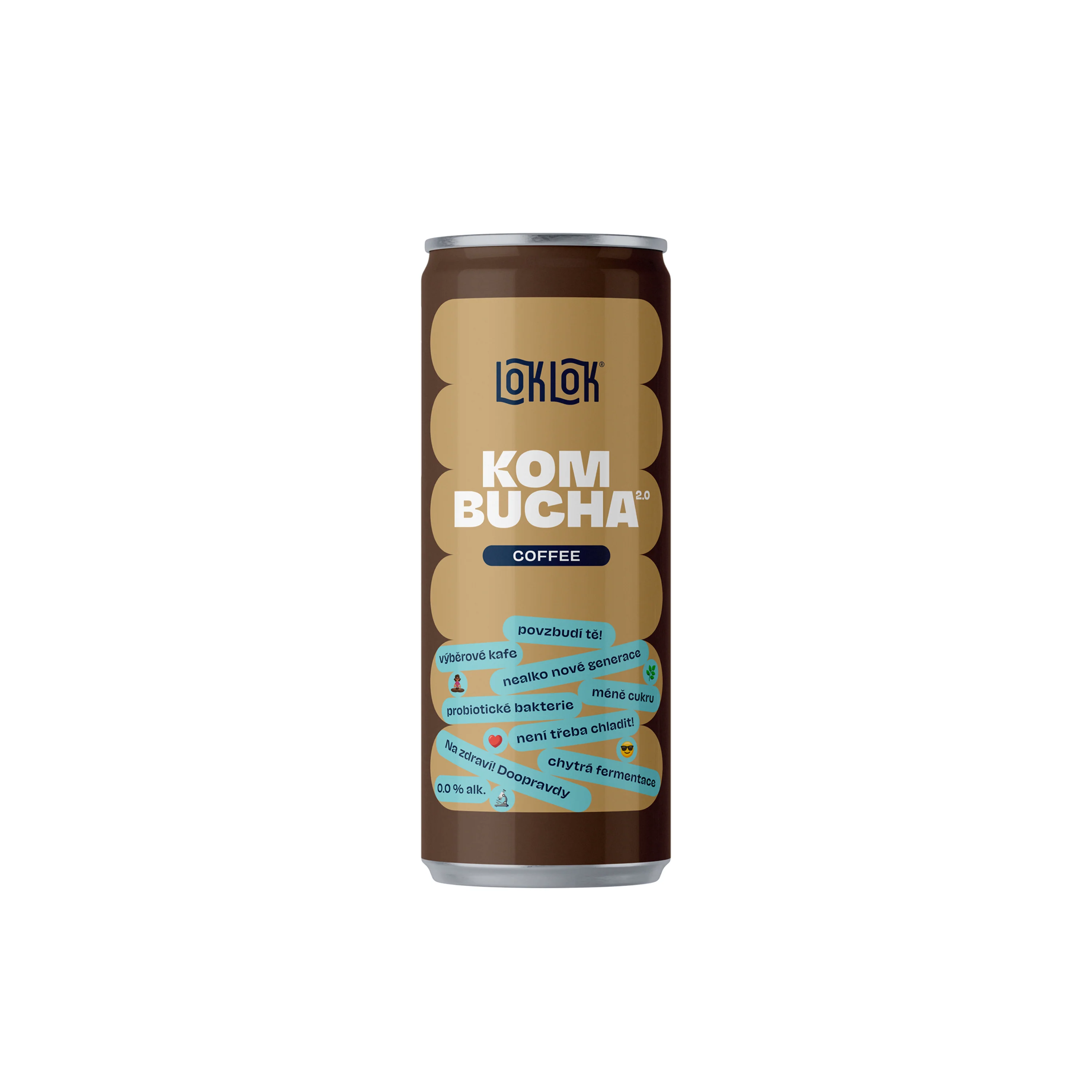 Loklok Kombucha káva plech (330 ml)