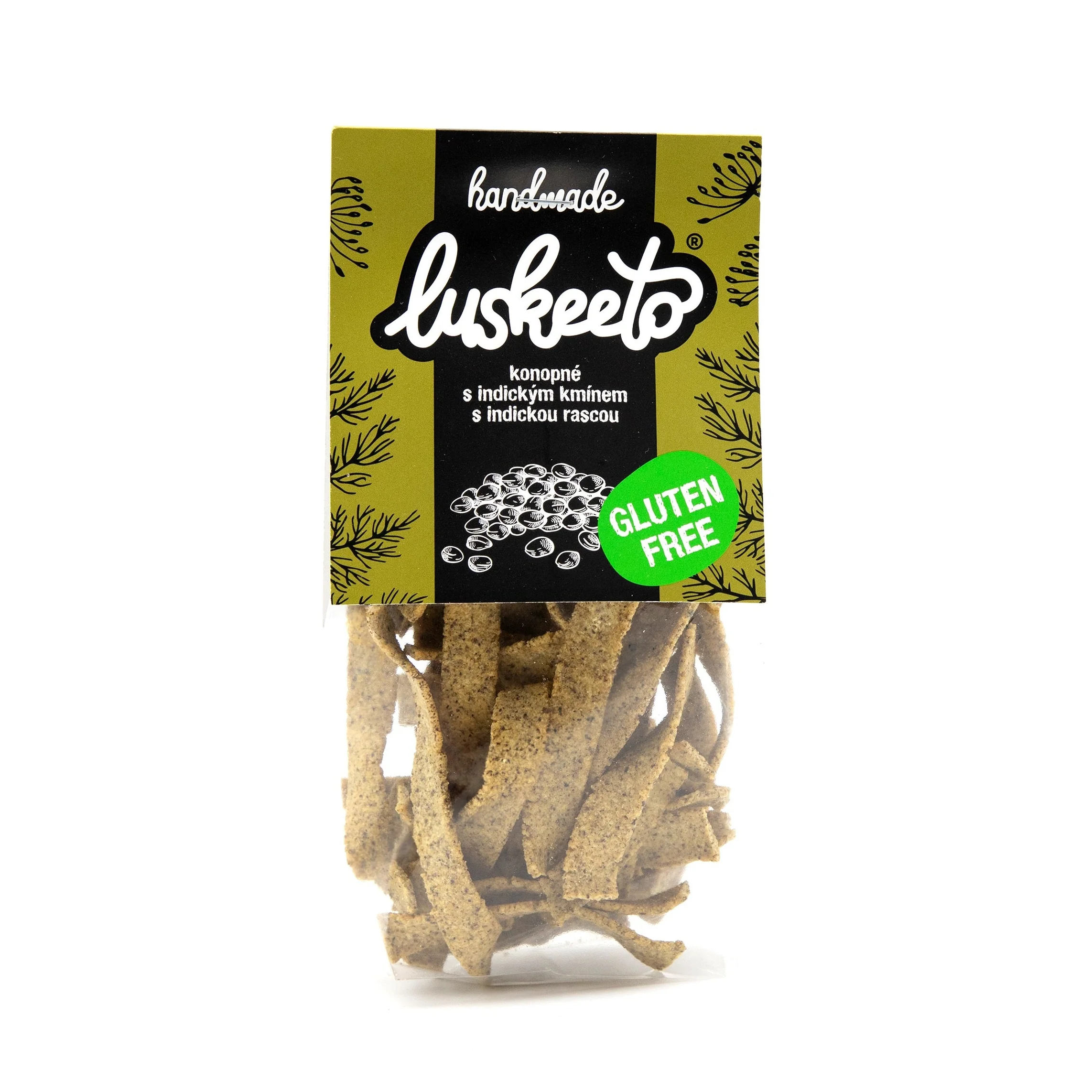 Luskeeto Krekry luštěninové konopné s indickým kmínem (70 g)