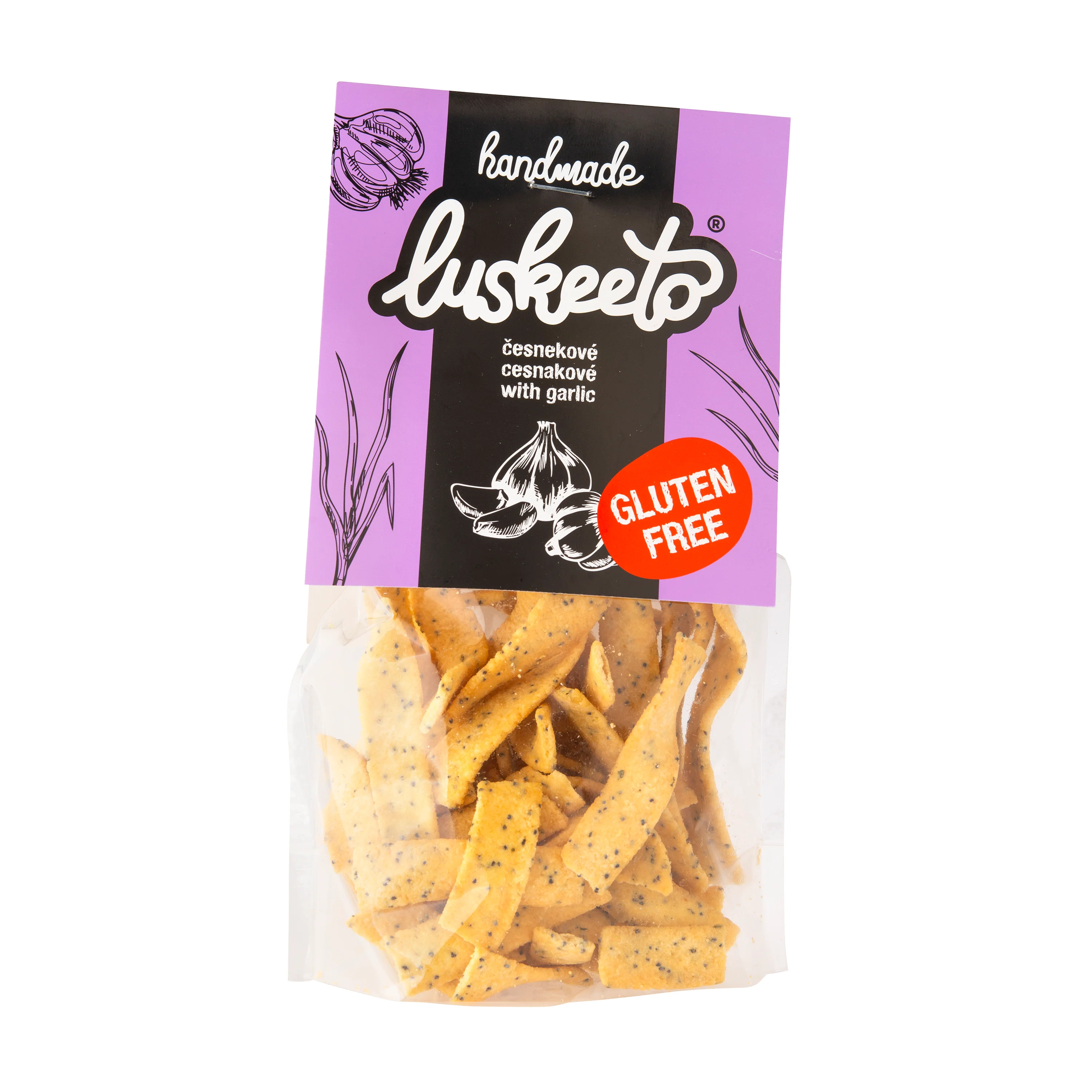 Luskeeto Krekry luštěninové s česnekem (70 g)