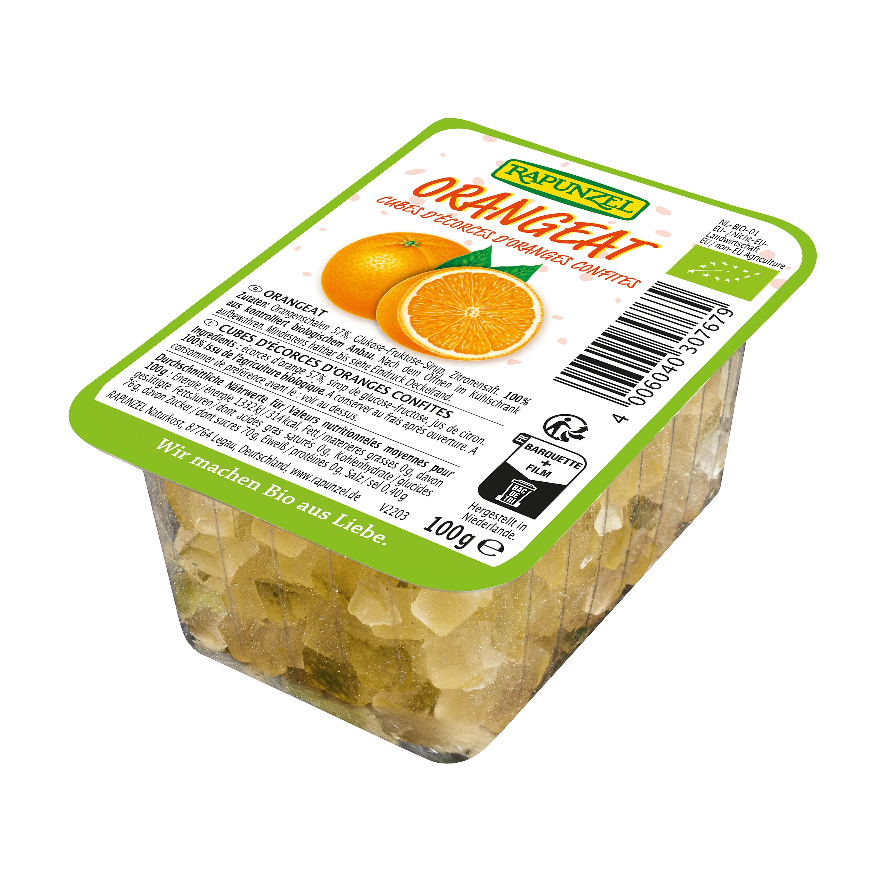 Kůra pomerančová kandovaná 100 g BIO   RAPUNZEL