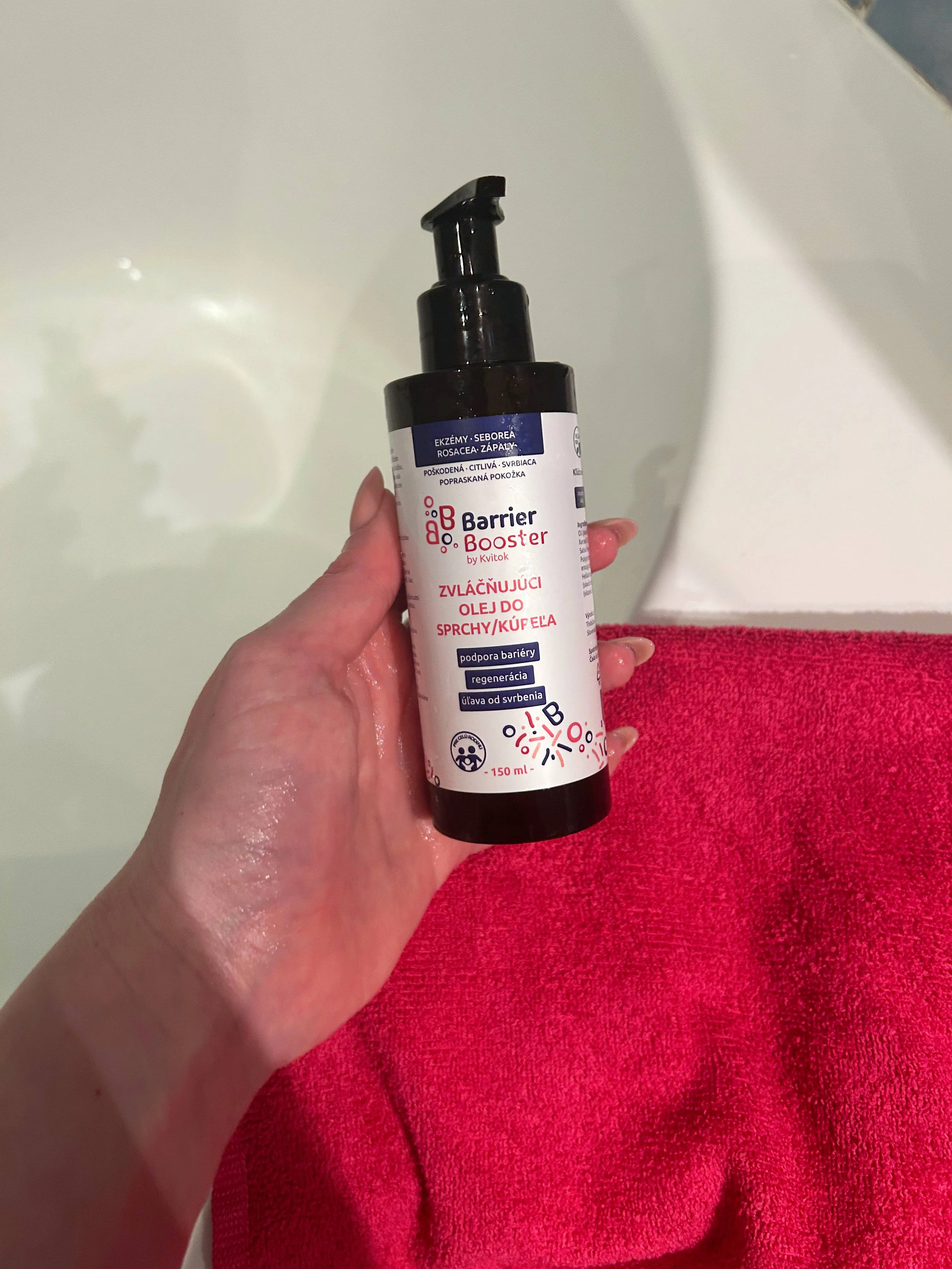 Kvitok Barrier Booster Zvláčňující olej do sprchy a koupele (150 ml) - Image 2