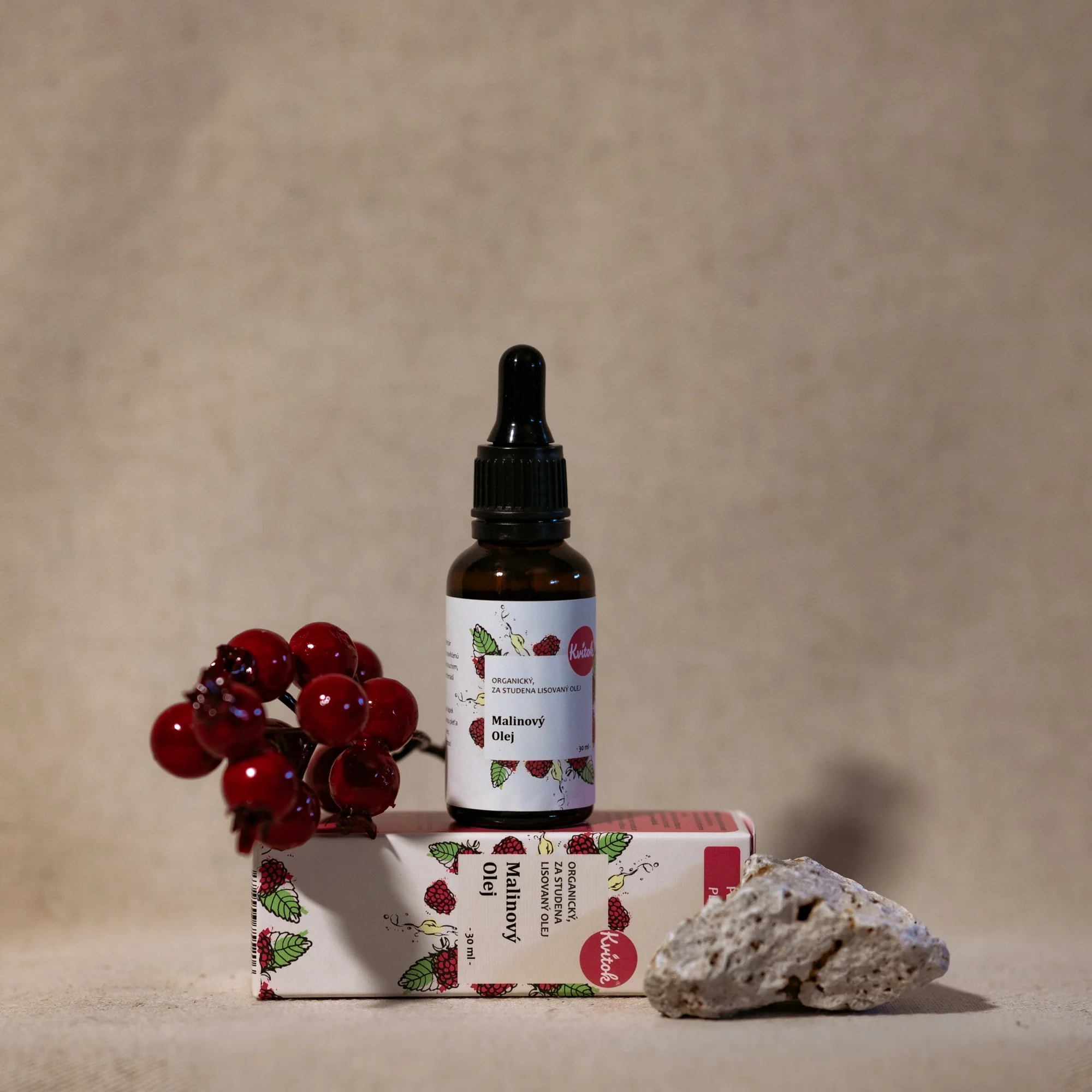 Kvitok Malinový pleťový olej nerafinovaný BIO (30 ml) - Image 2