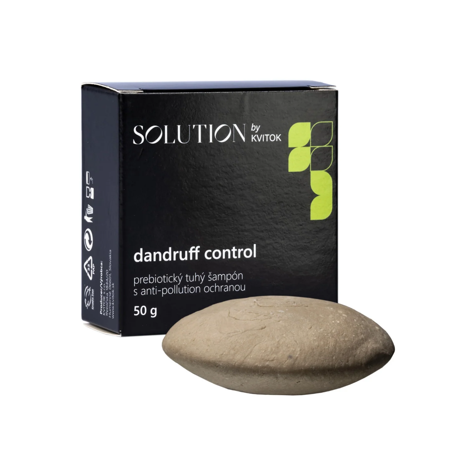 Kvitok Solution Prebiotický tuhý šampon s anti-pollution ochranou Dandruff Control (50 g)