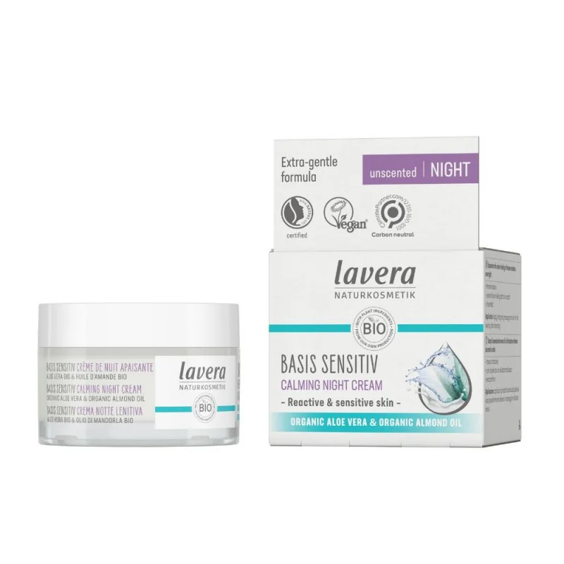 Lavera Basis Sensitive Zklidňující hydratační krém bez parfemace - noční (50 ml)