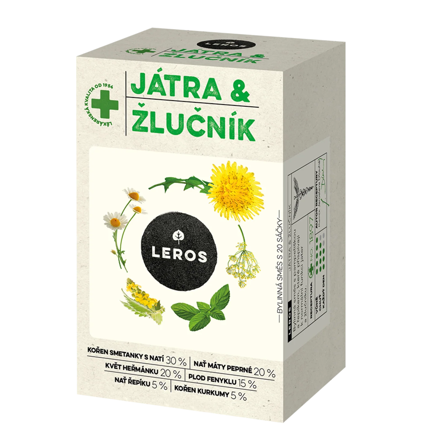 LEROS Bylinný čaj Játra & žlučník - nálev. sáčky (20 x 1,5 g)