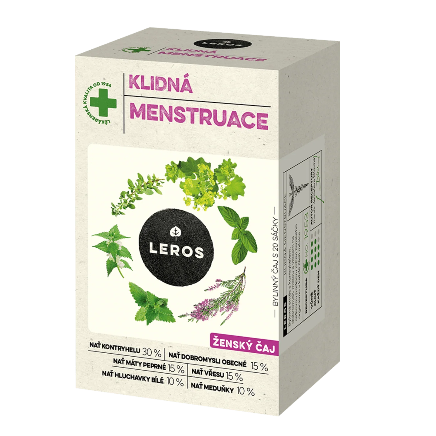 LEROS Bylinný čaj Klidná menstruace - nálev. sáčky (20 x 1,5 g)