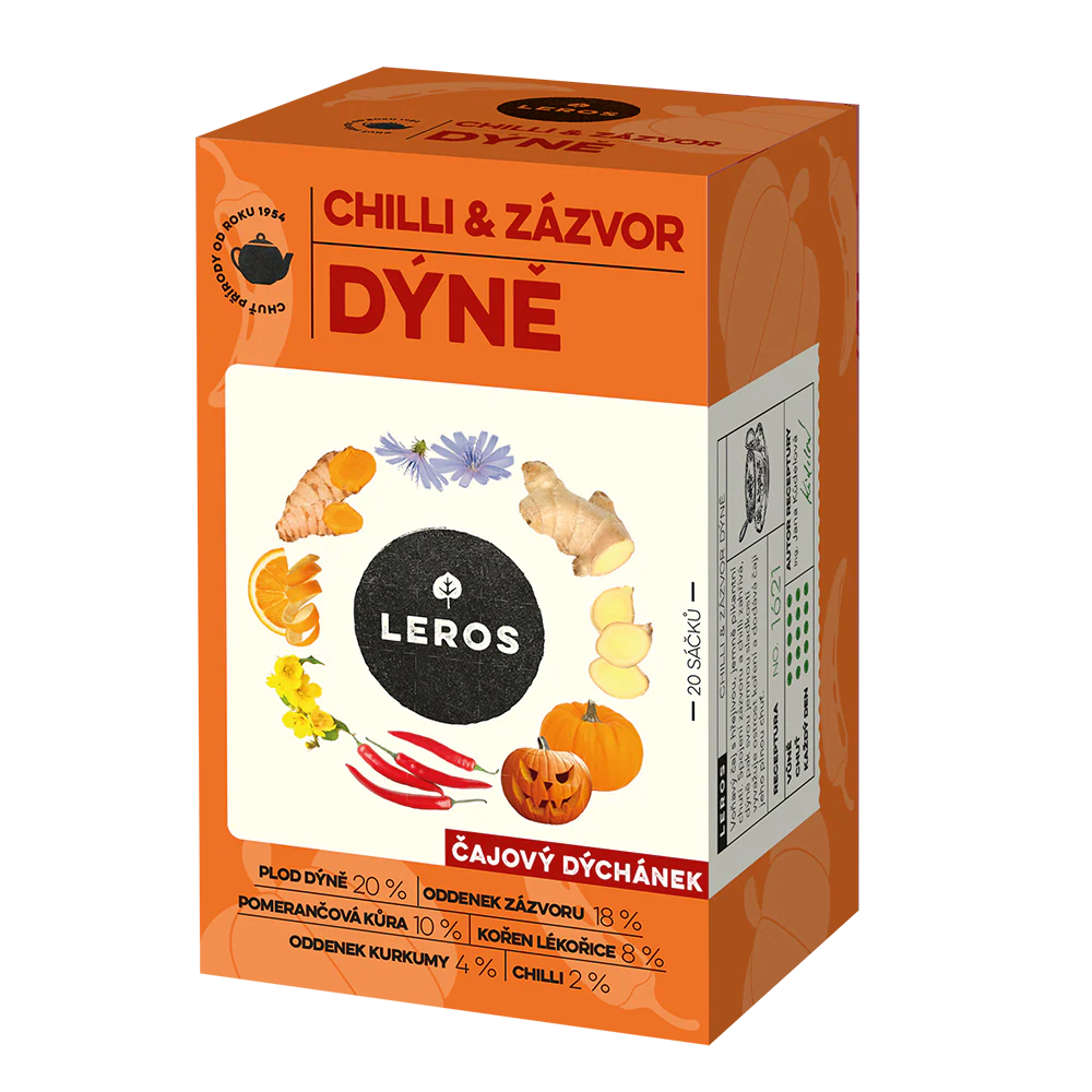 LEROS Čajový dýchánek Chilli, zázvor & dýně - nálev. sáčky (20 x 2 g)