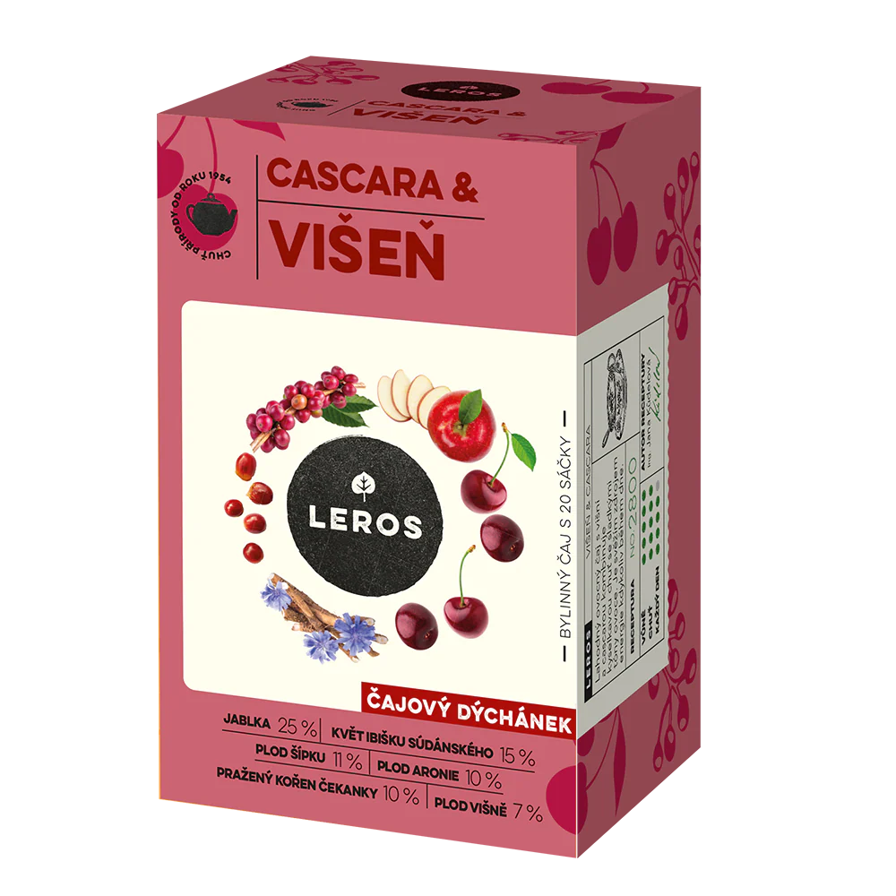 LEROS Čajový dýchánek Višeň & Cascara - nálev. sáčky (20 x 2 g)