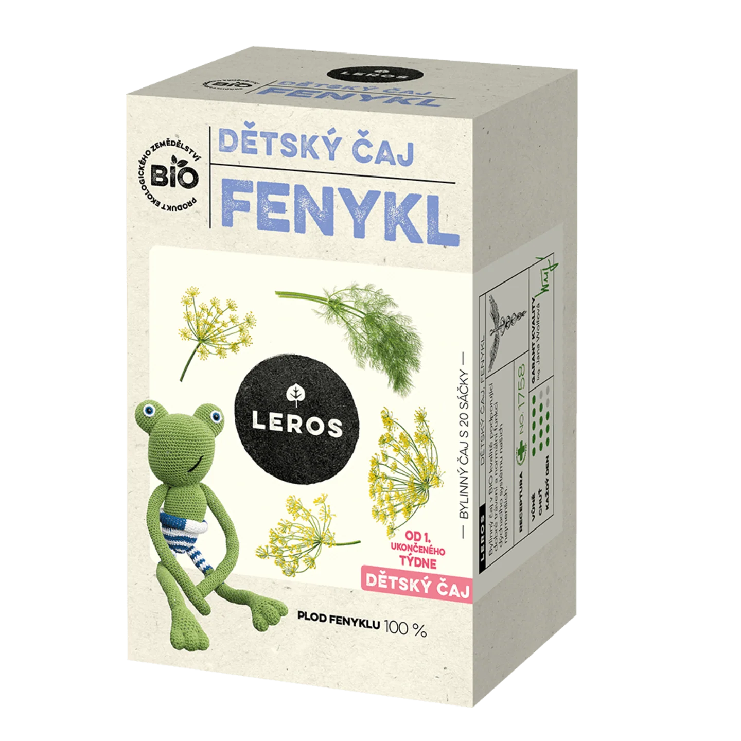 LEROS Dětský čaj Fenykl BIO - nálev. sáčky (20 x 1,5 g)
