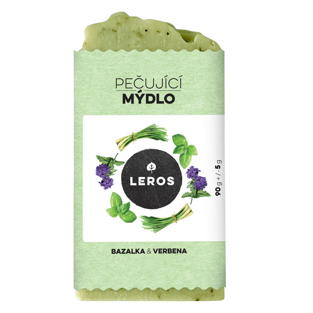 LEROS Pečující mýdlo (90 g) - Bazalka & verbena